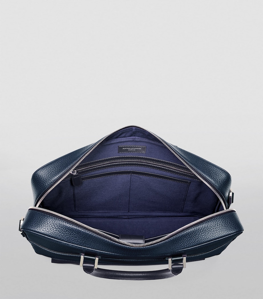 Leather Mount Street Briefcase Bag NAVY Image 5