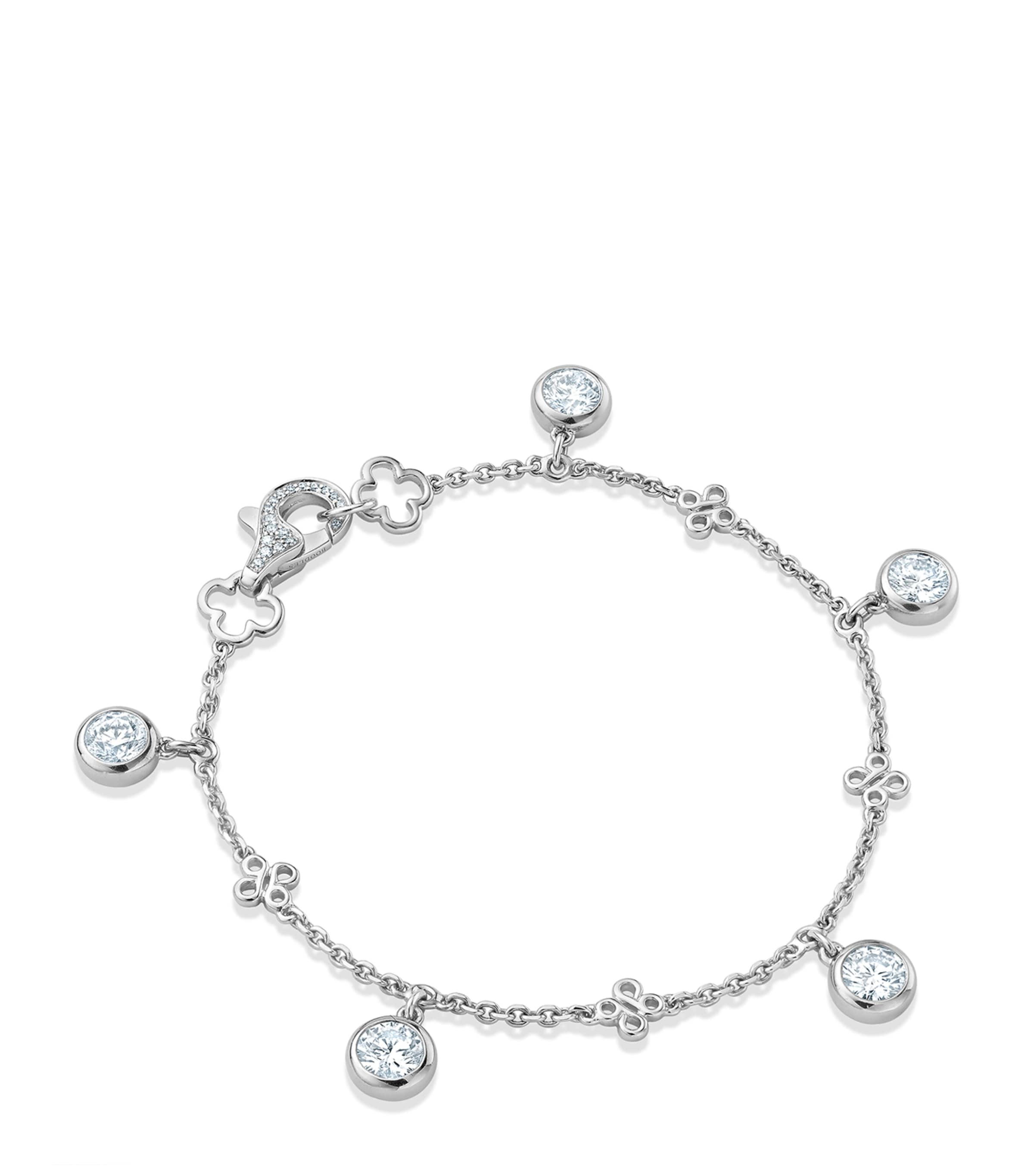 Boodles Platinum And Diamond Beach Bracelet In Silver