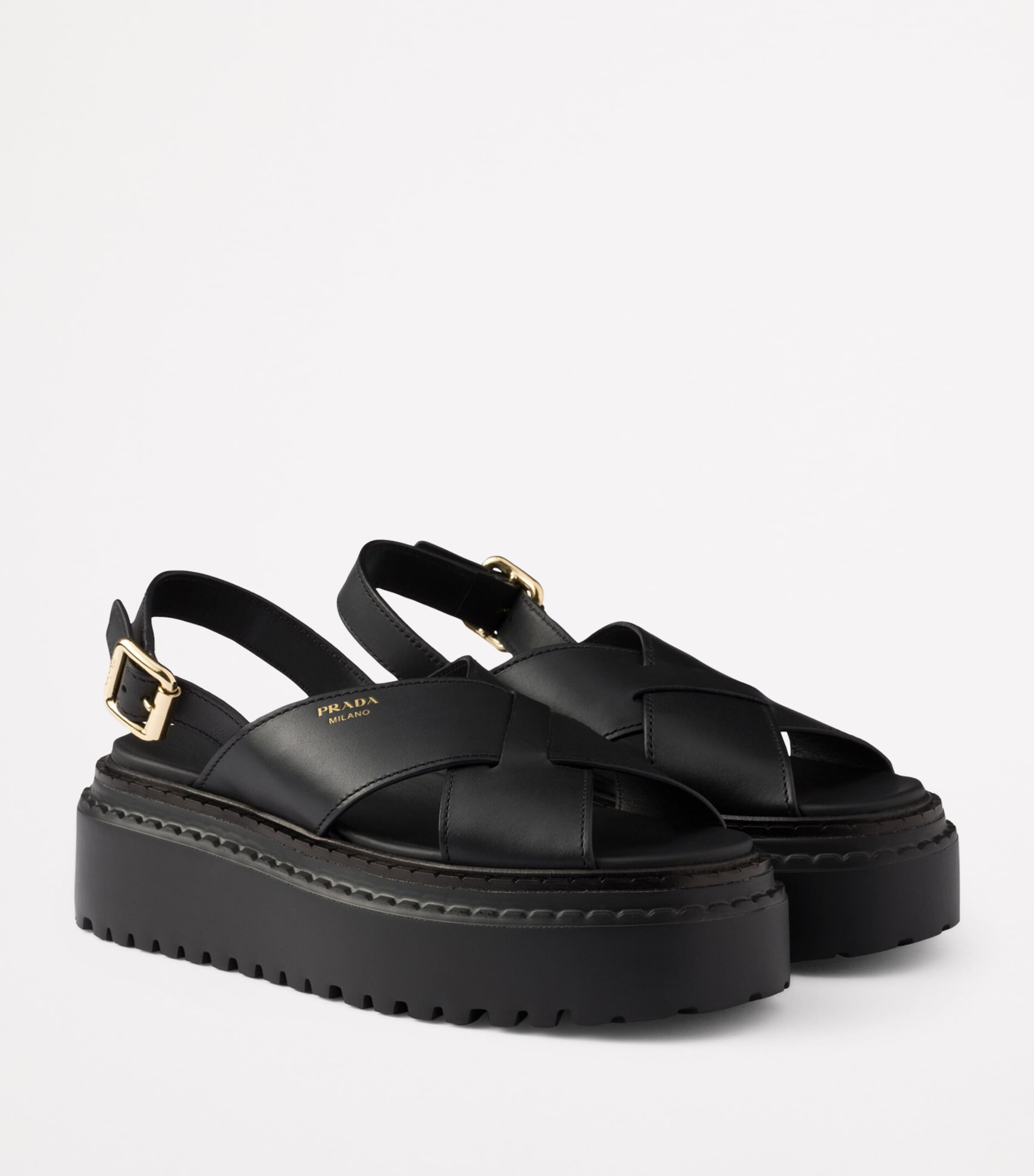 Prada Leather Criss-Cross Sandals Image 2