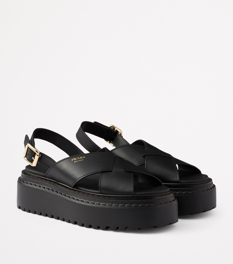 Prada Leather Criss-Cross Sandals Image 2