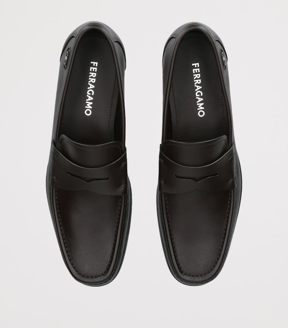 Leather Athen Penny Loafers DARK BROWN Image 4