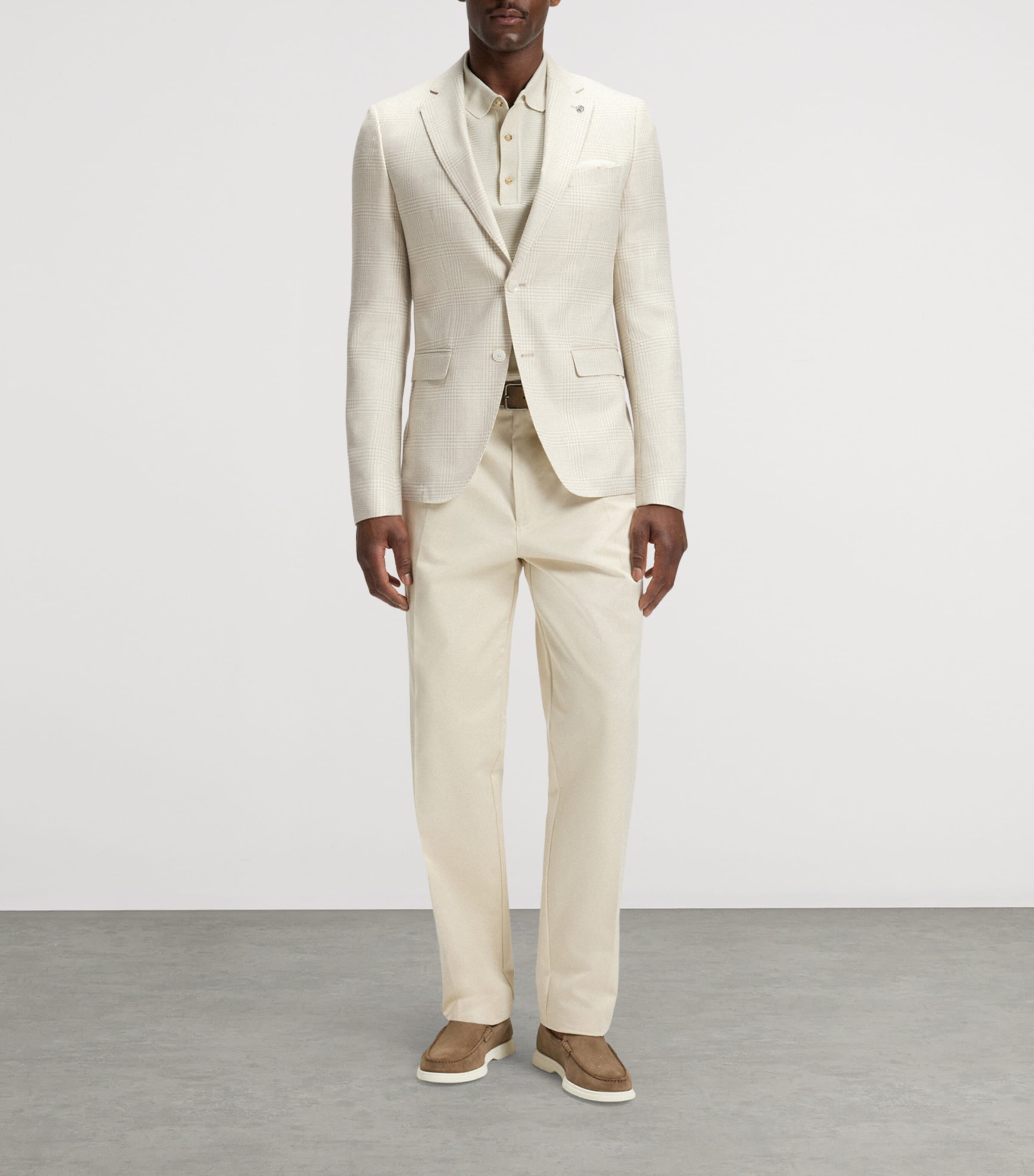 Wool-Silk-Linen Check Blazer 131 Image 5