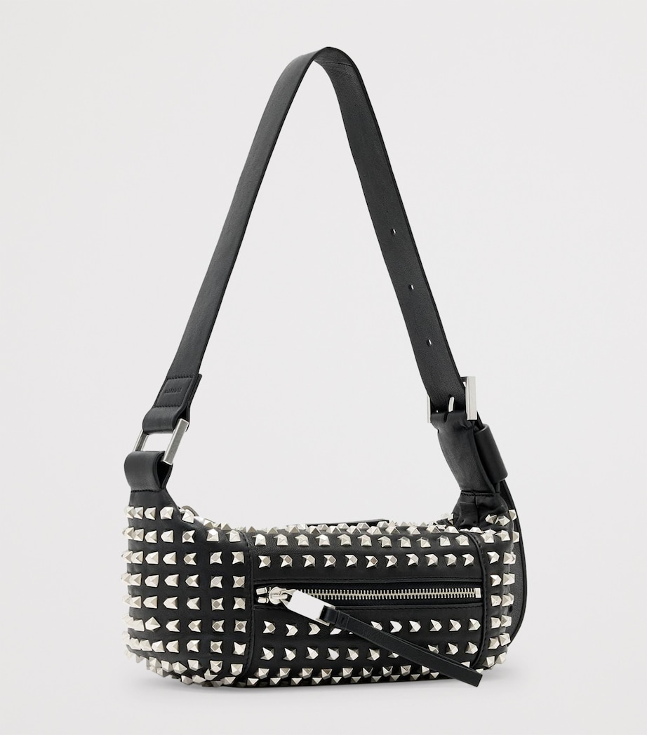 Lambskin Embellished Vega Shoulder Bag BLACK Image 2
