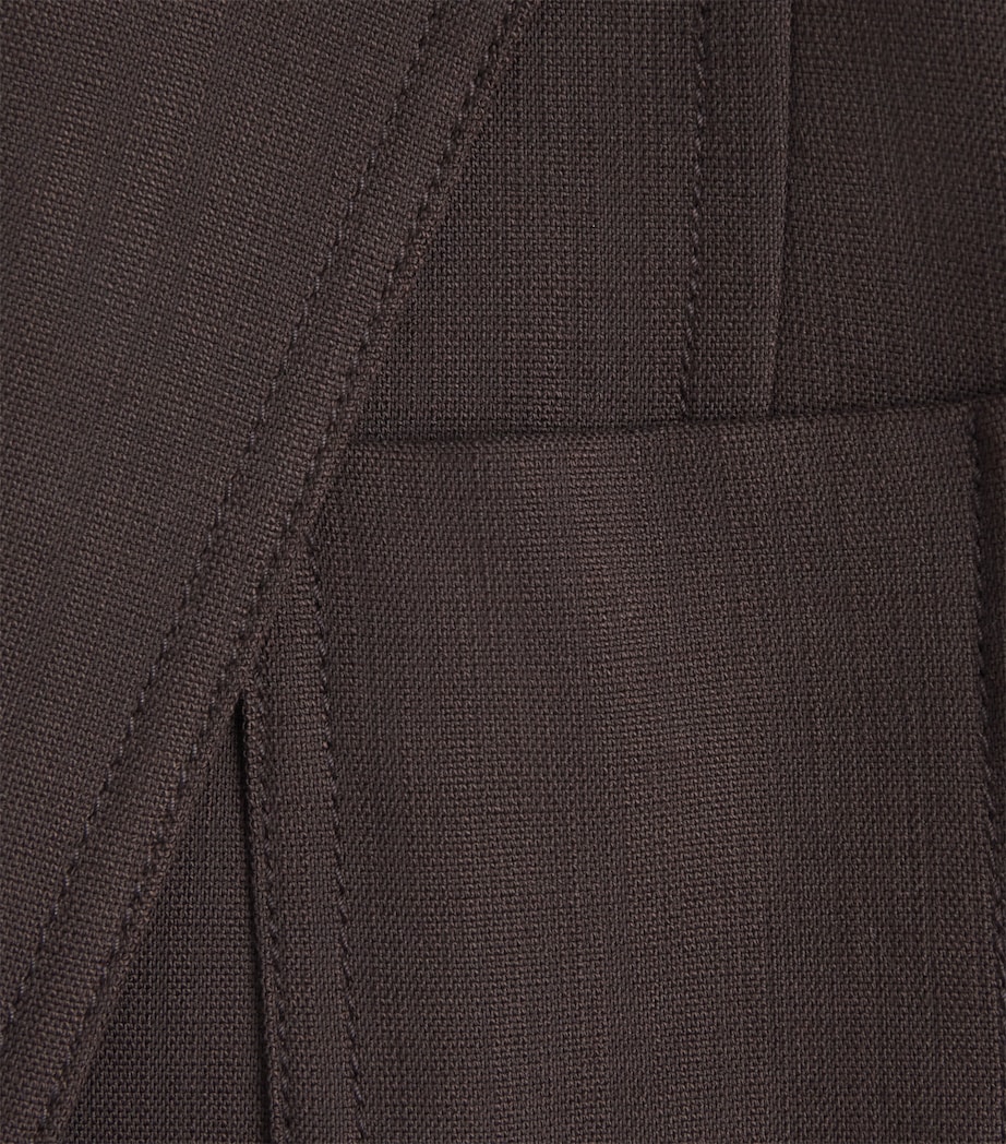 ME+EM Womens Fitted Cropped Blazer Cocoa Brown Image 6