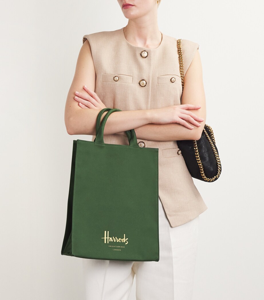 Harrods Green Medium Cotton Logo Tote Bag Harrods UK Harrods Green Medium Cotton Logo Tote Bag Harrods UK