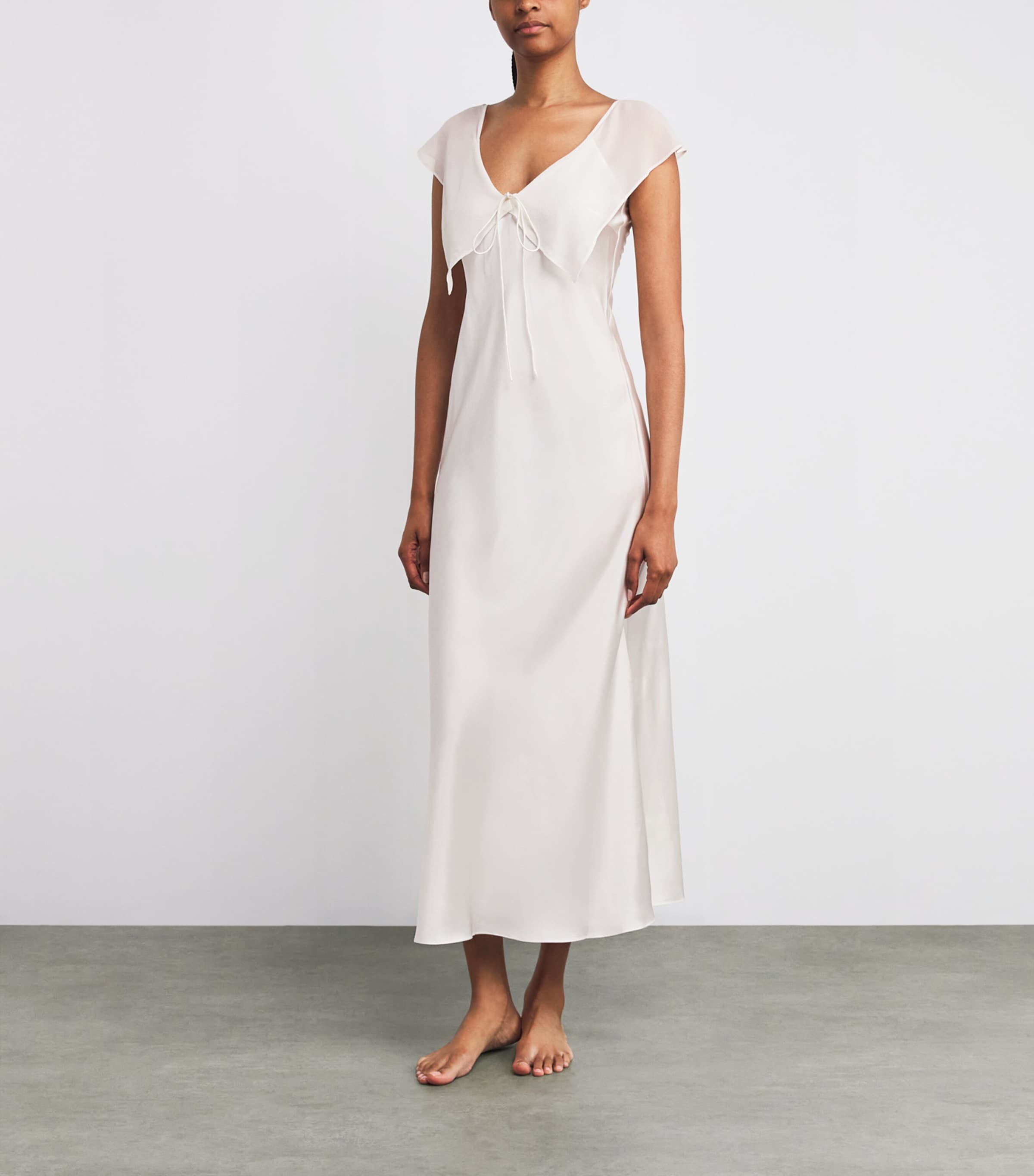 Mulberry Silk Chiffon Crete Nightie WHITE Image 2