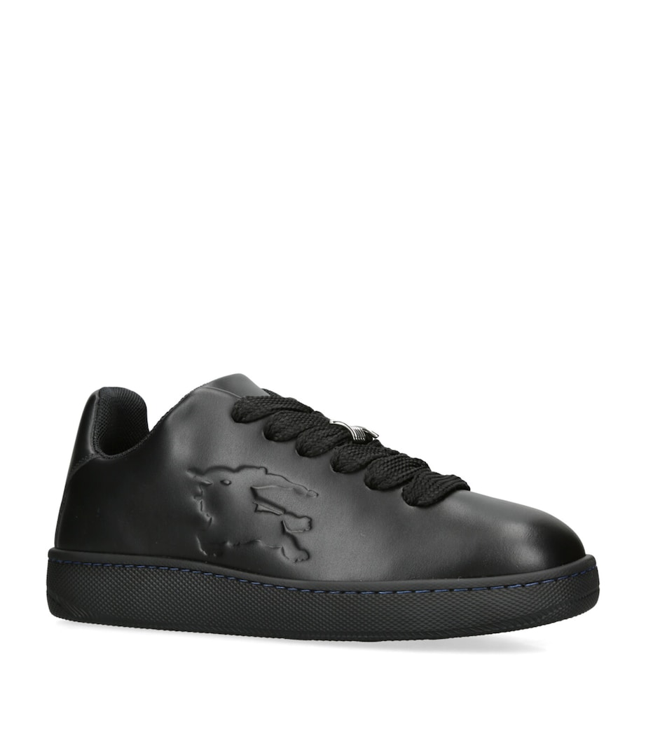 Leather Embossed Box Sneakers BLACK Image 3