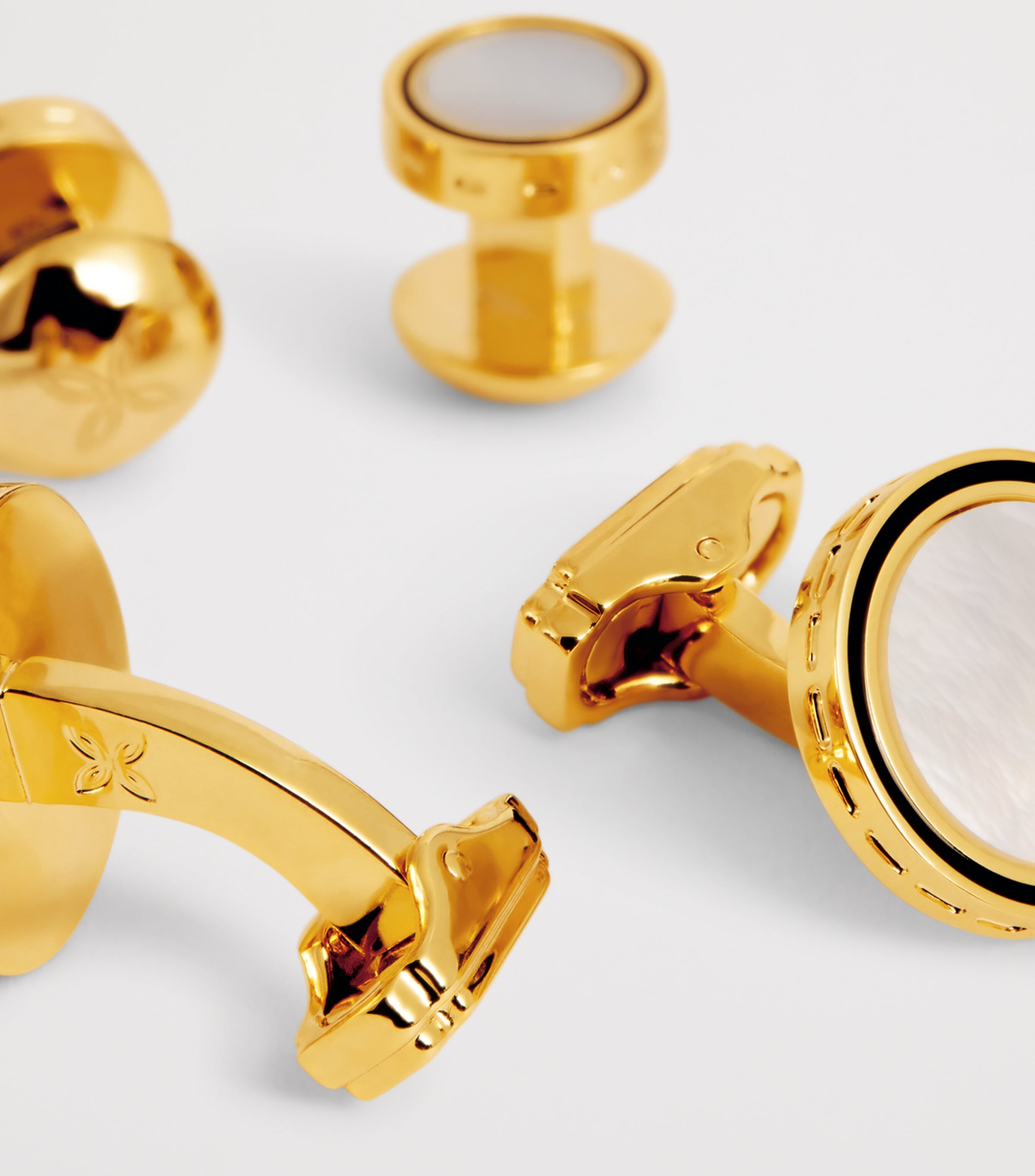 Thompson Gold-Plated Mother-Of-Pearl Cufflinks And Studs Set GOLD Image 6