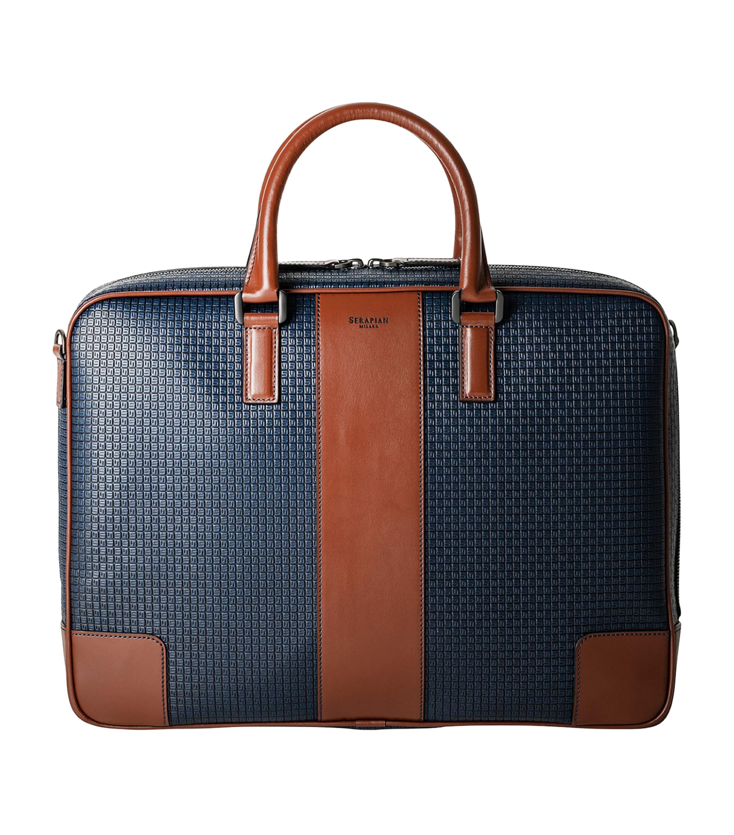 Shop Serapian Stepan 72 Slim Briefcase In Navy