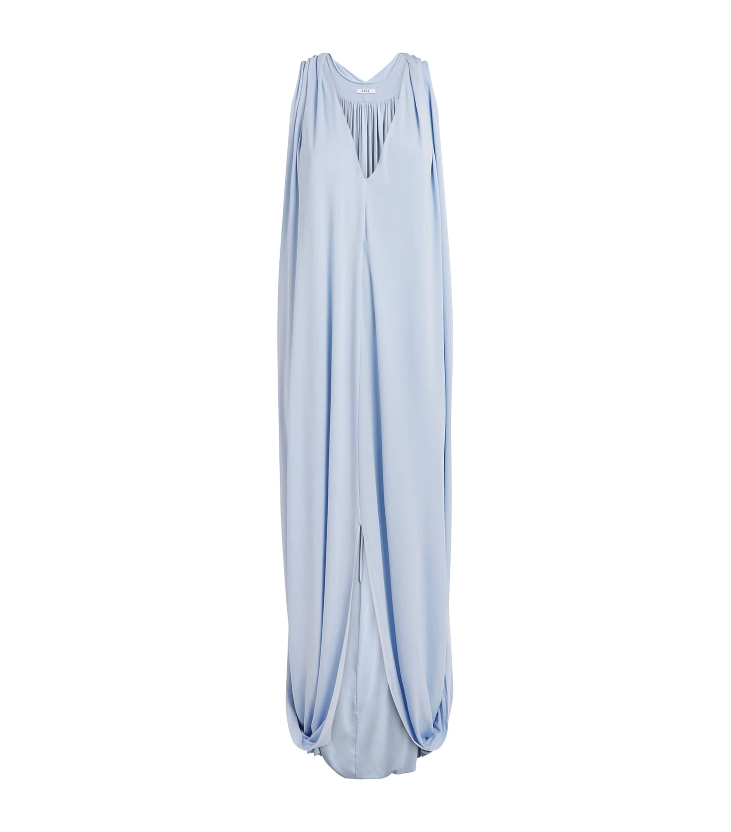 ESSE Studios Womens Cowl-Neck Solina Maxi Dress Sky Image 1