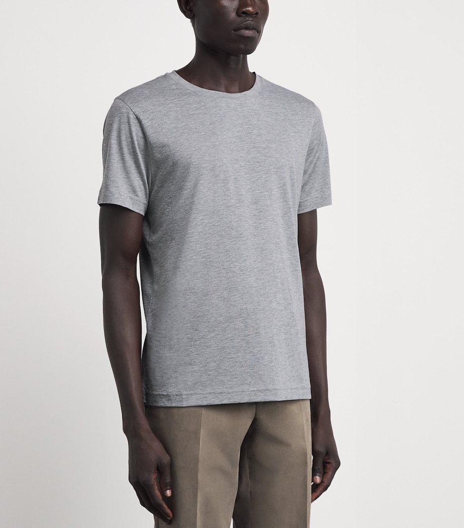 Pal Zileri Mens Crew-Neck T-Shirt Grey Image 4
