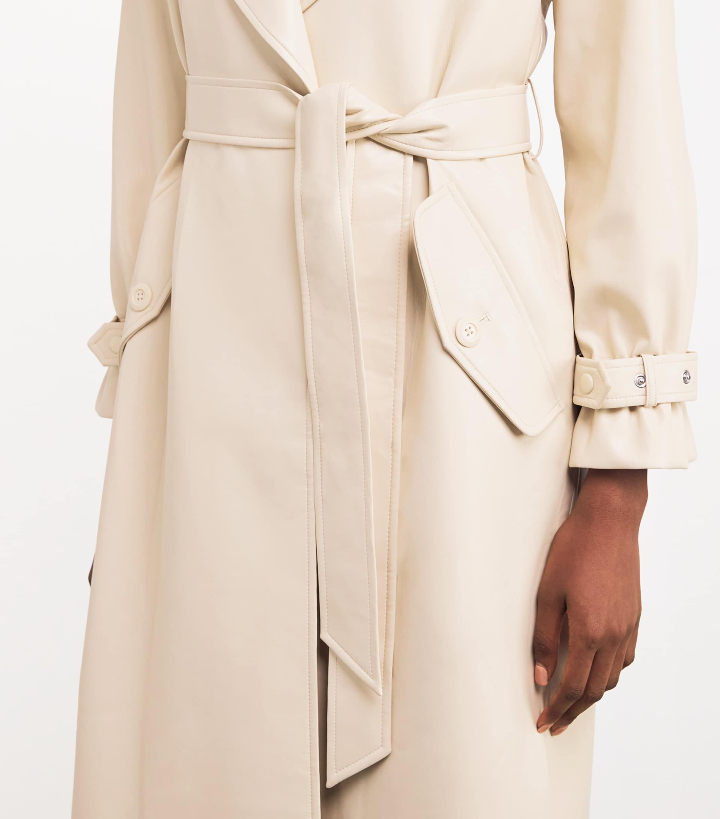 Alice+Olivia Faux Leather Sullivan Trench Coat | Harrods US