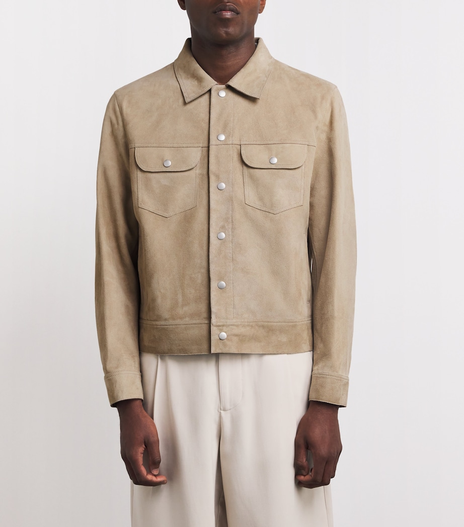 Suede Trucker Shirt Jacket OXFORD BEIGE Image 3