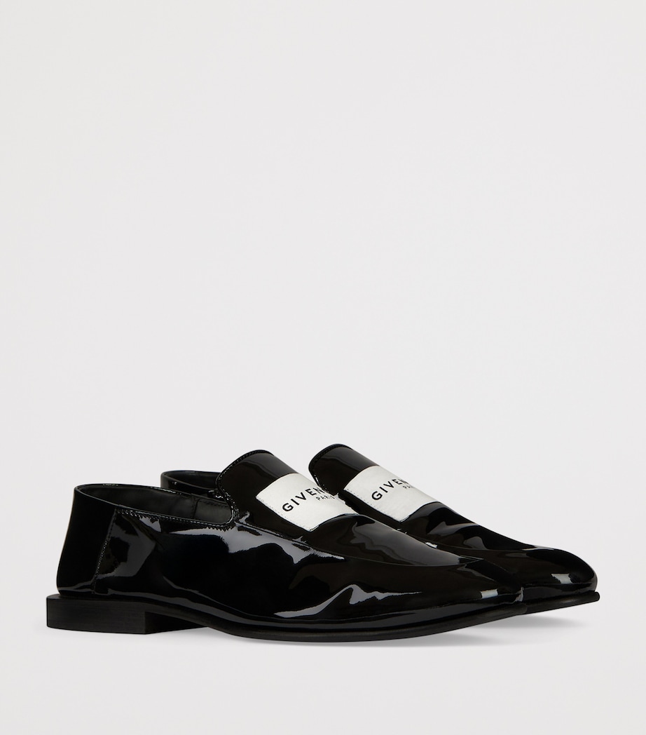 Patent Leather Label Loafers BLACK Image 3