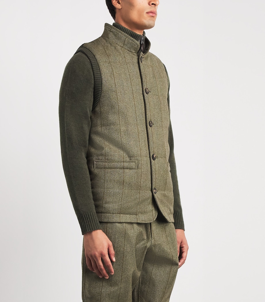 Purdey Mens Tweed-Front Clarges Gilet Cairn Tweed Image 4