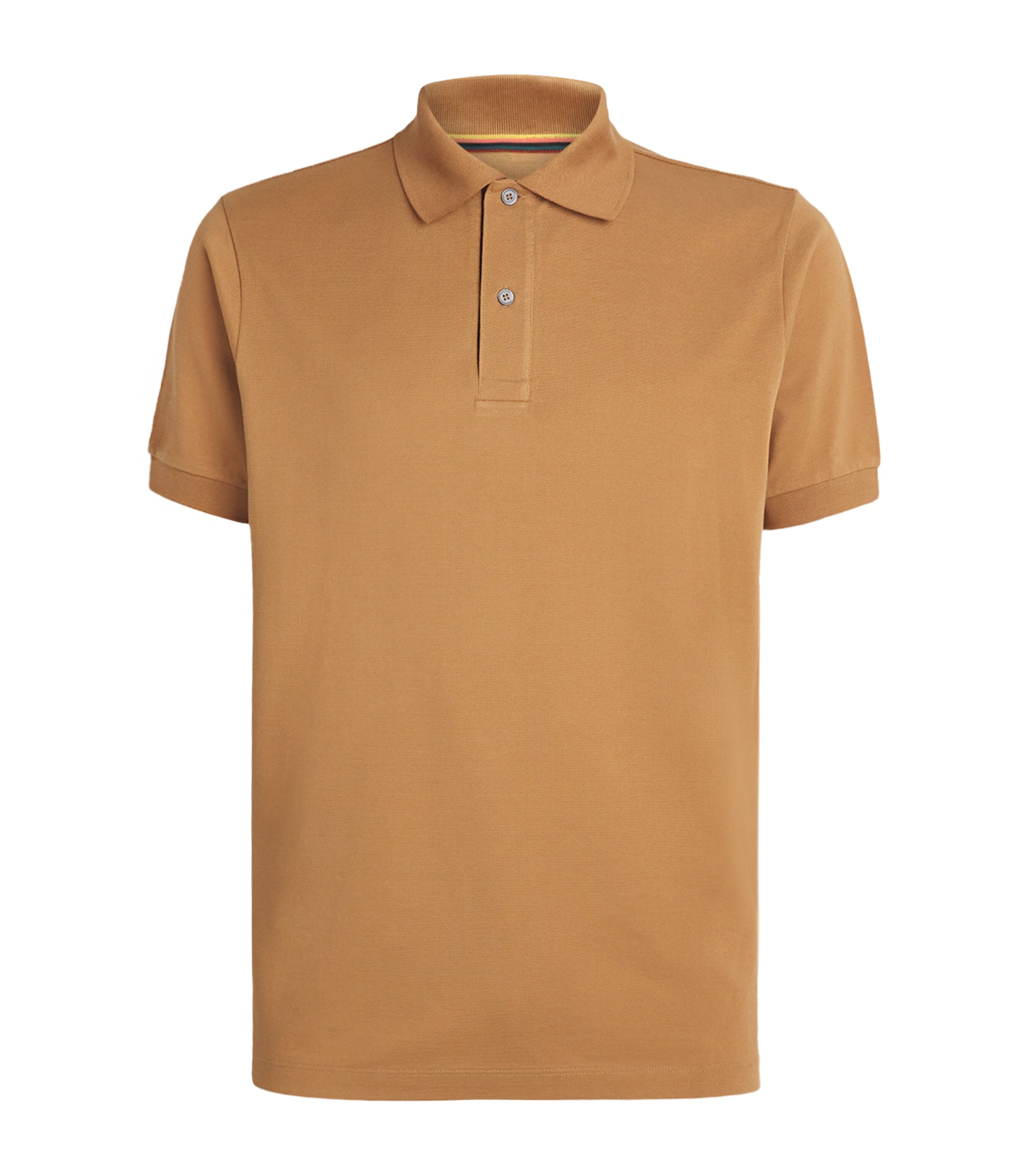 Paul Smith Cotton Artist Stripe Placket Polo Shirt In Brown