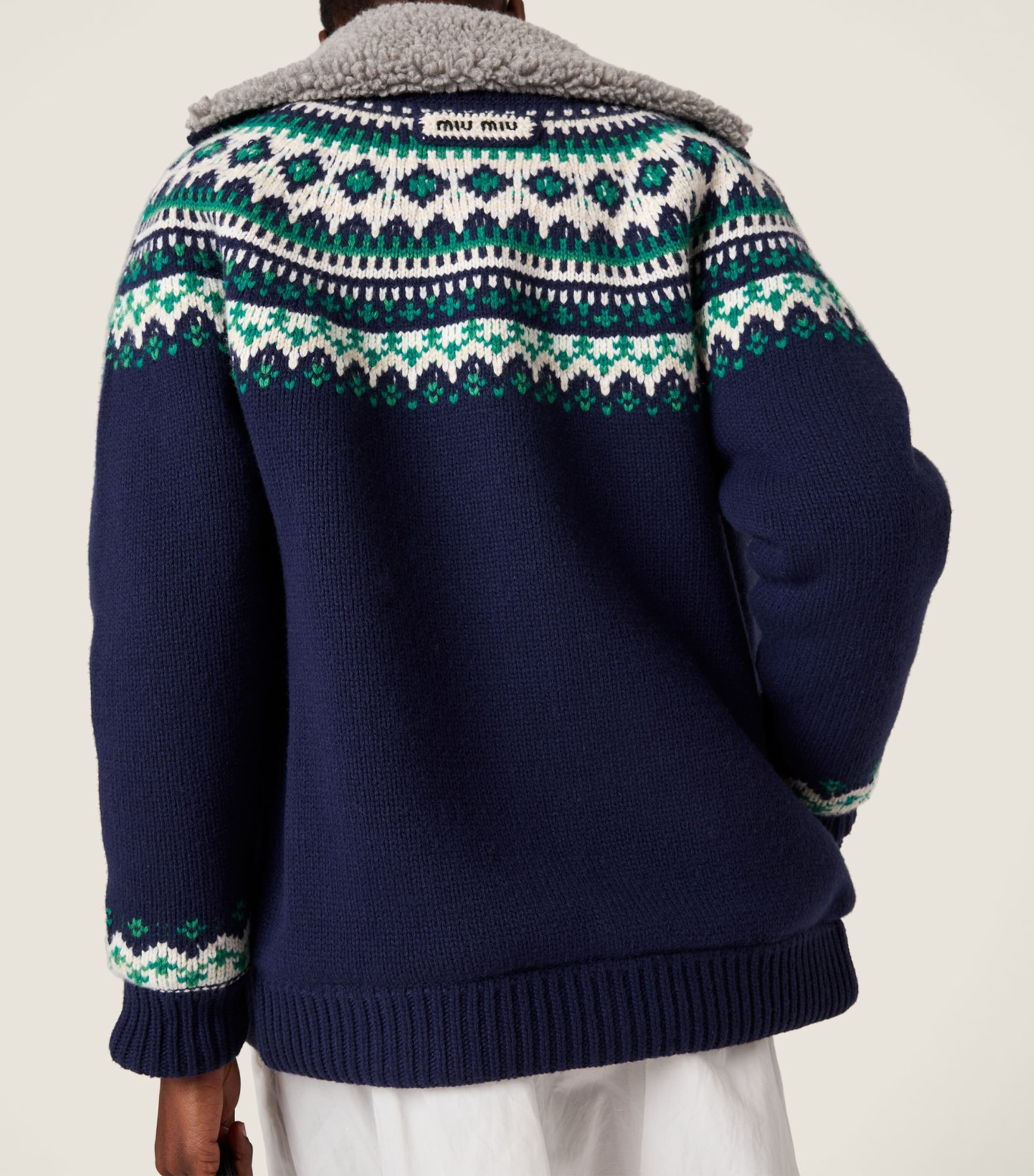 Wool Fair Isle Cardigan F0124 Image 3