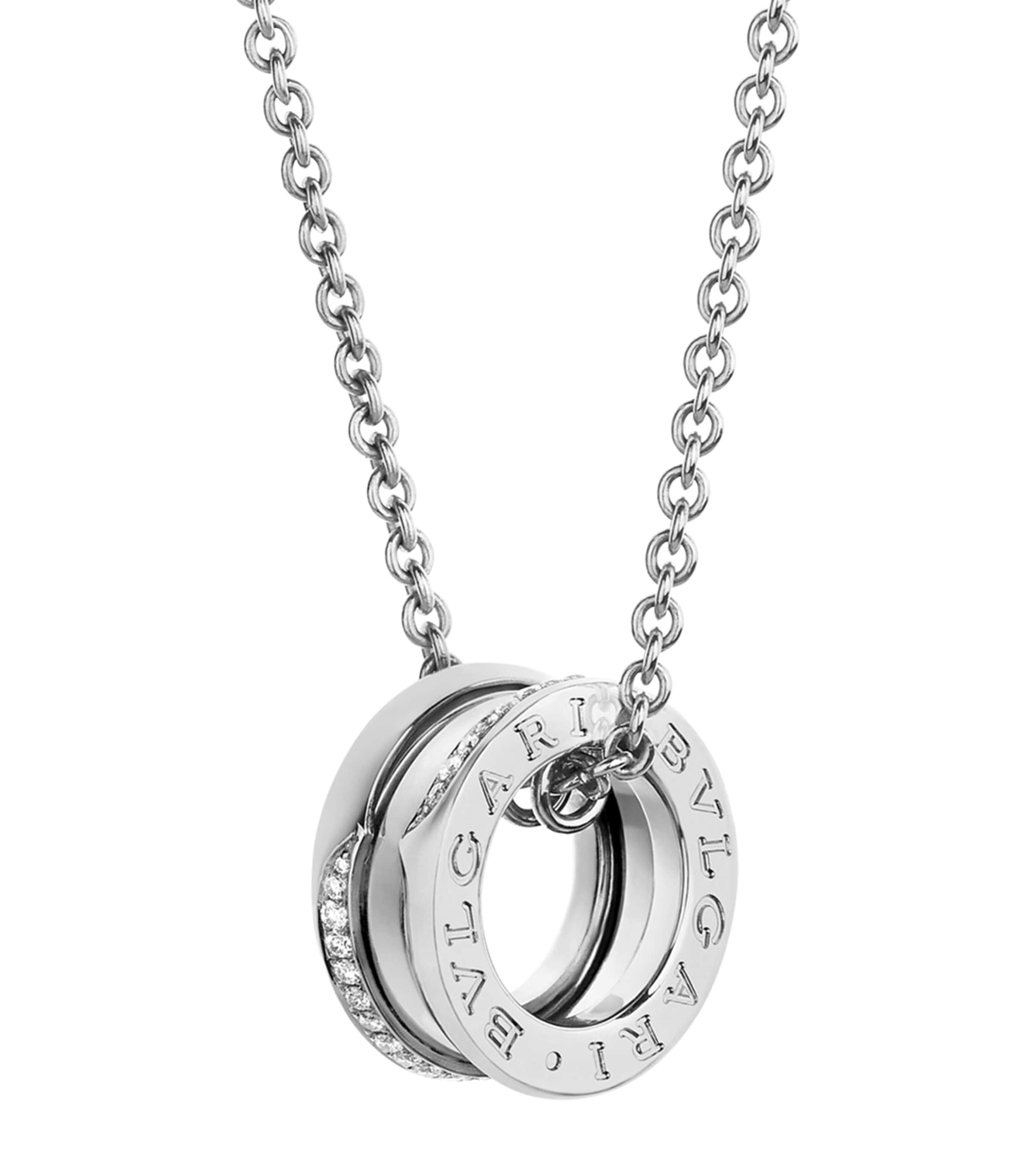 White Gold and Diamond B.zero1 Necklace WHITE GOLD Image 2
