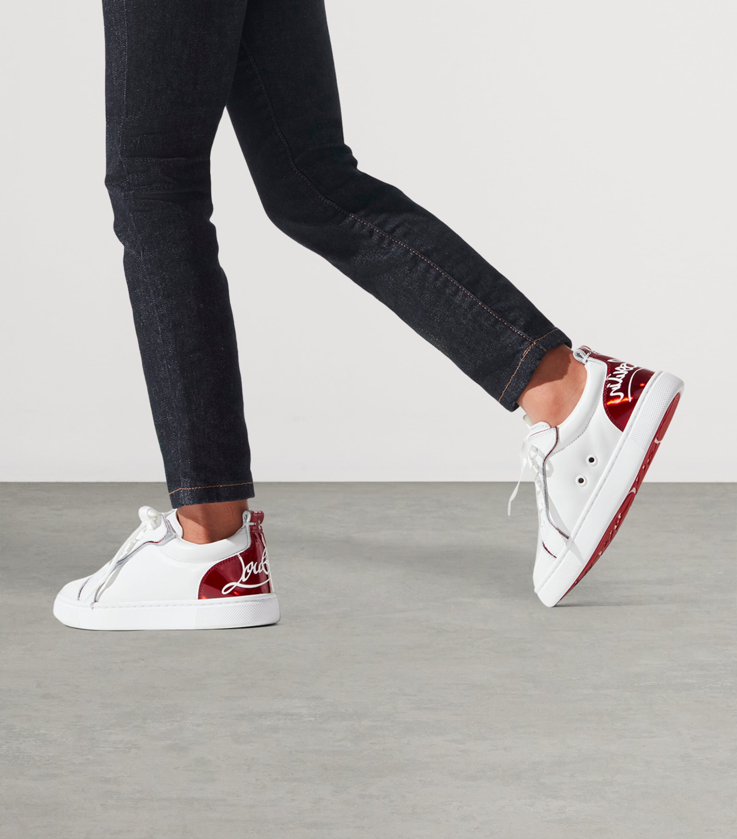 Christian Louboutin Kids 퍼니토 가죽 스니커즈