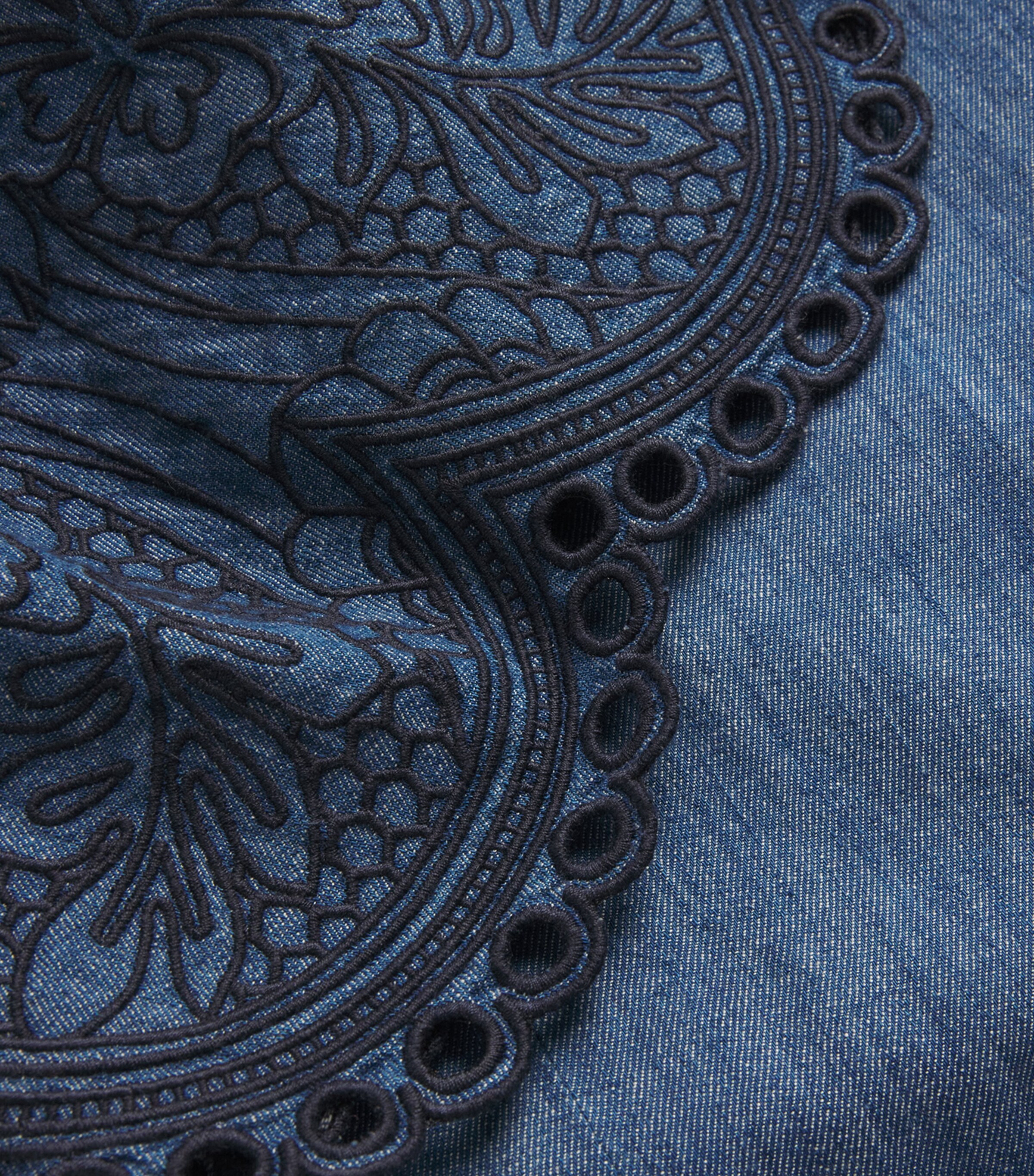 sachin and babi light blue dress Zimmermann Coco Embroidered Denim Dress in Blue main image 0