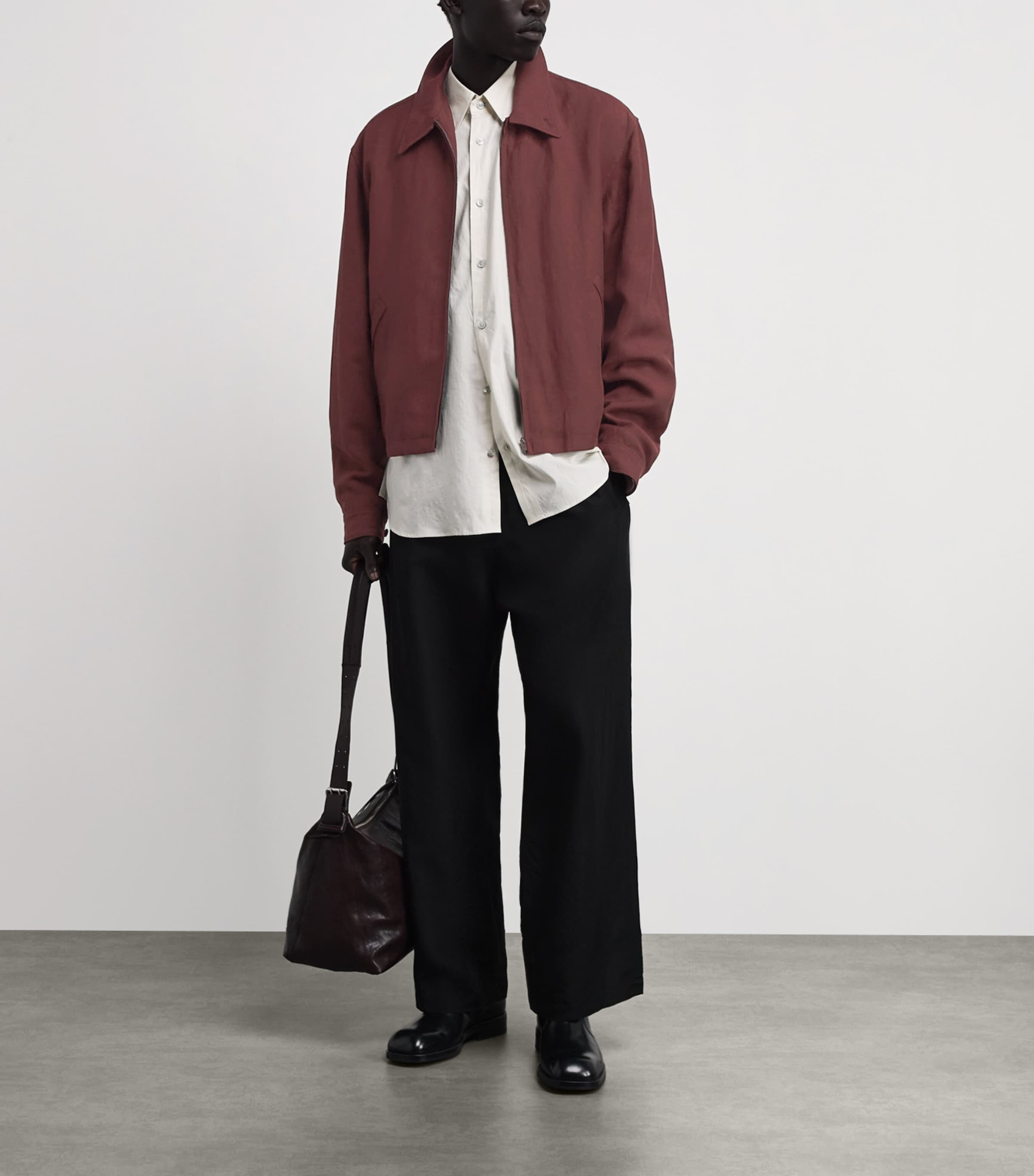 Lemaire Mens Gabardine Cropped Jacket Porto/ Image 2