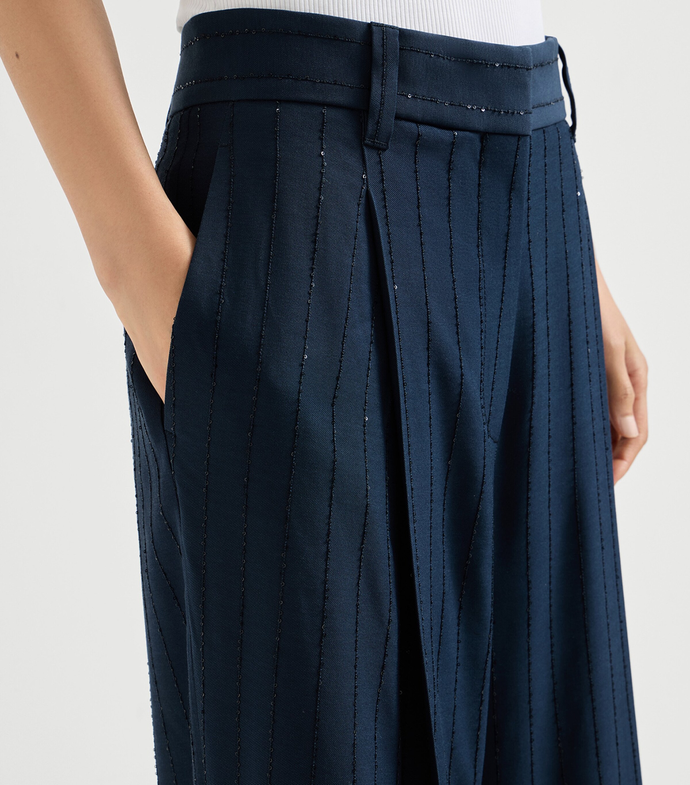 Brunello Cucinelli Womens Dazzling Stripe Trousers Image 6