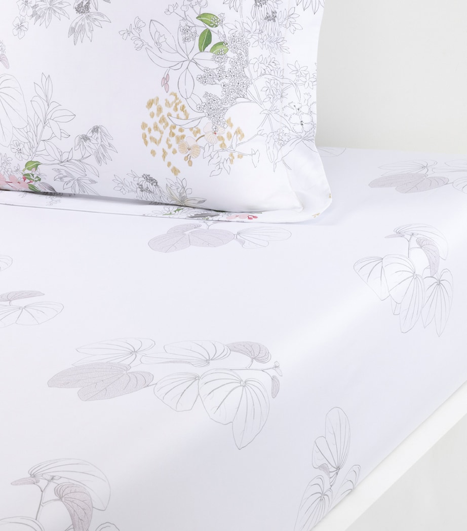 Floral Orchidee Single Fitted Sheet (90cm x 200cm) MULTICOLOURED Image 2