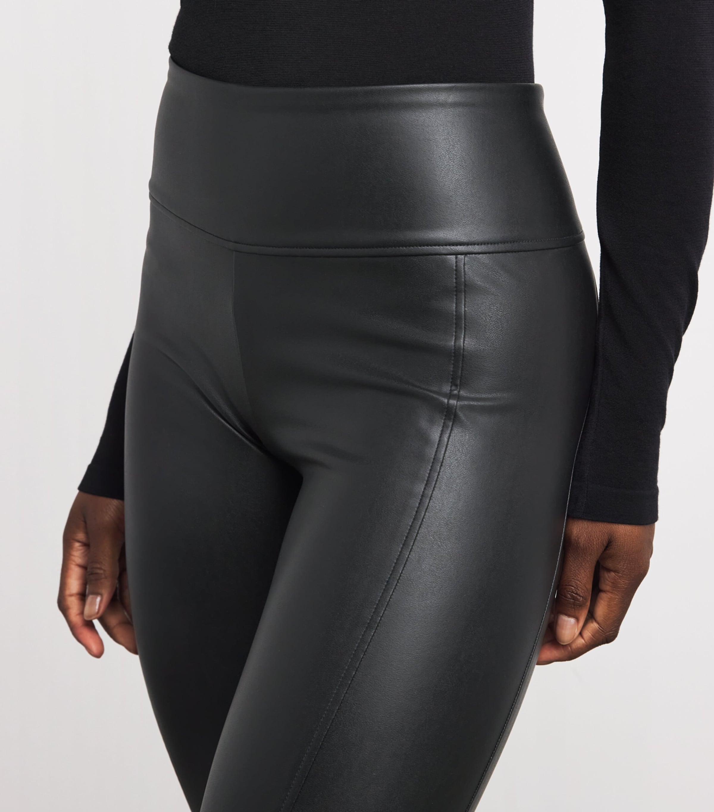 Wolford Womens Faux Leather Edie Leggings Black Image 3