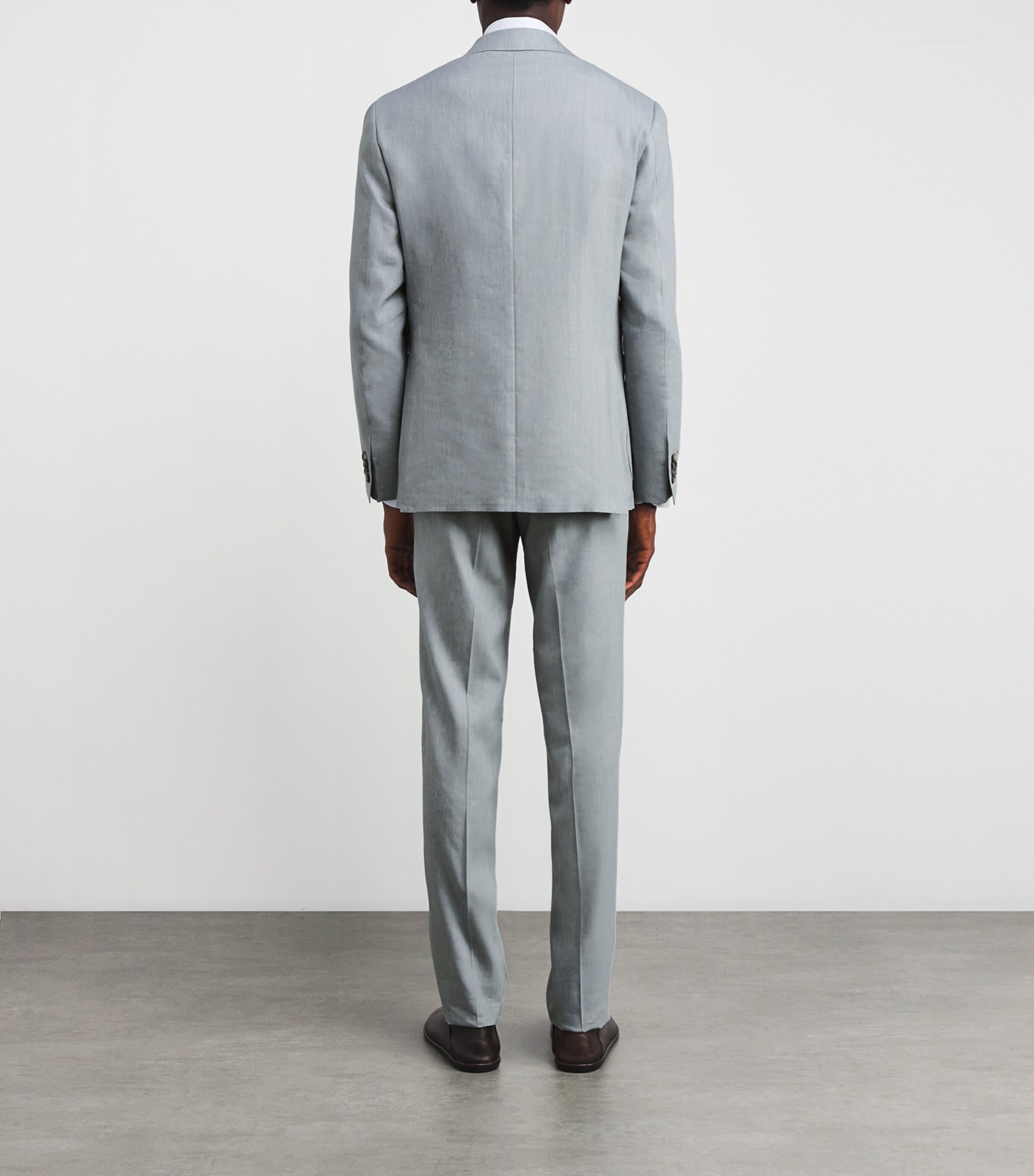 Canali Mens Linen-Wool Kei Double-Breasted Blazer Image 4