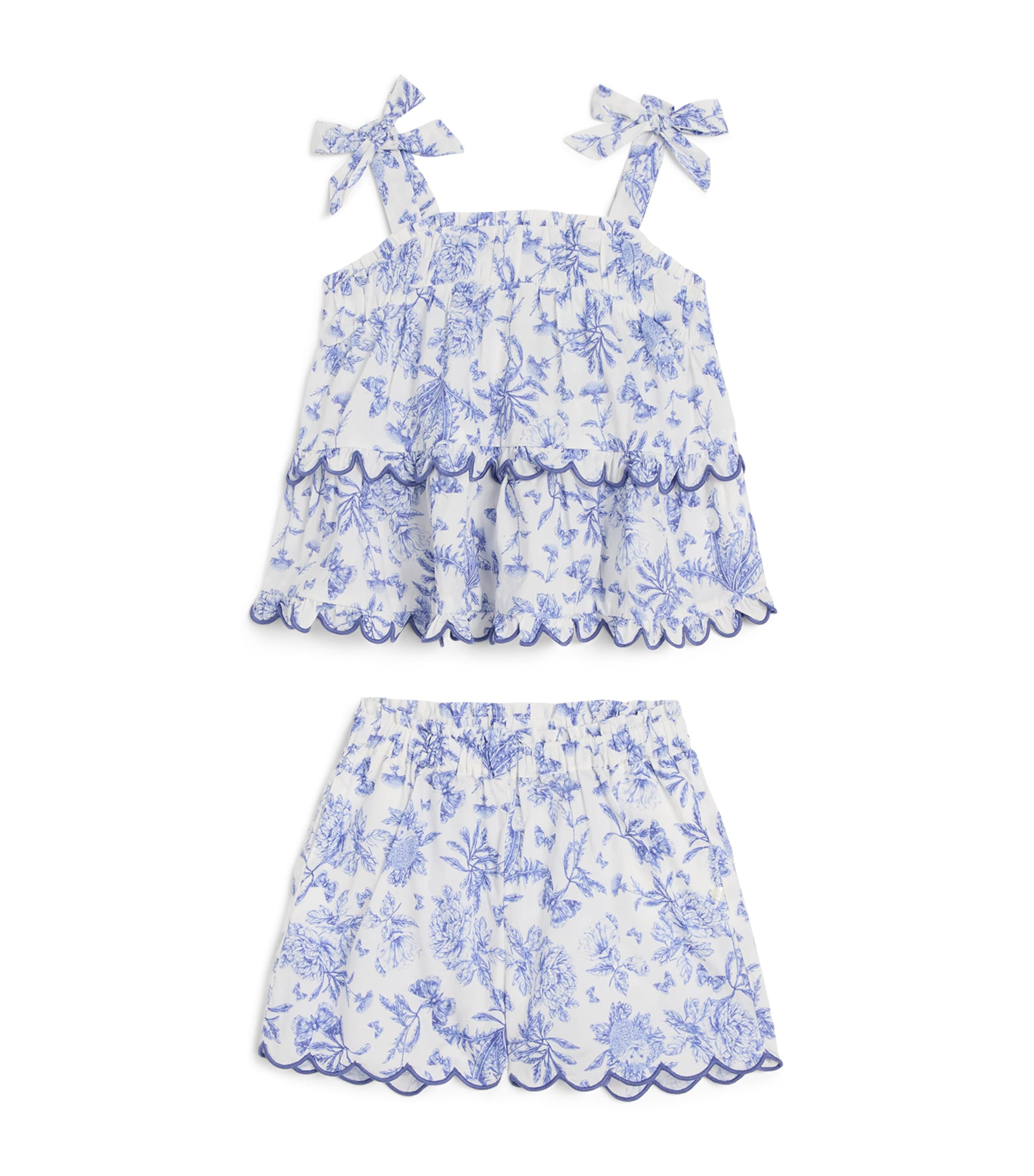 Tartine et Chocolat Cotton Printed Top and Shorts Set (2-14 Years) Bleu Electrique Image 1