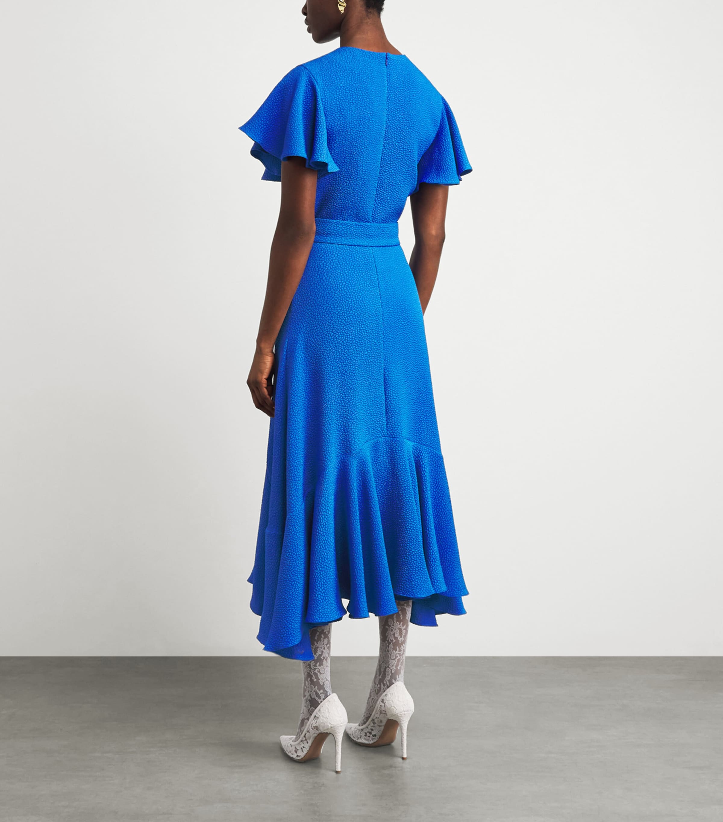 Edeline Lee Womens Jacquard Dada Midi Dress Royal Blue Image 4