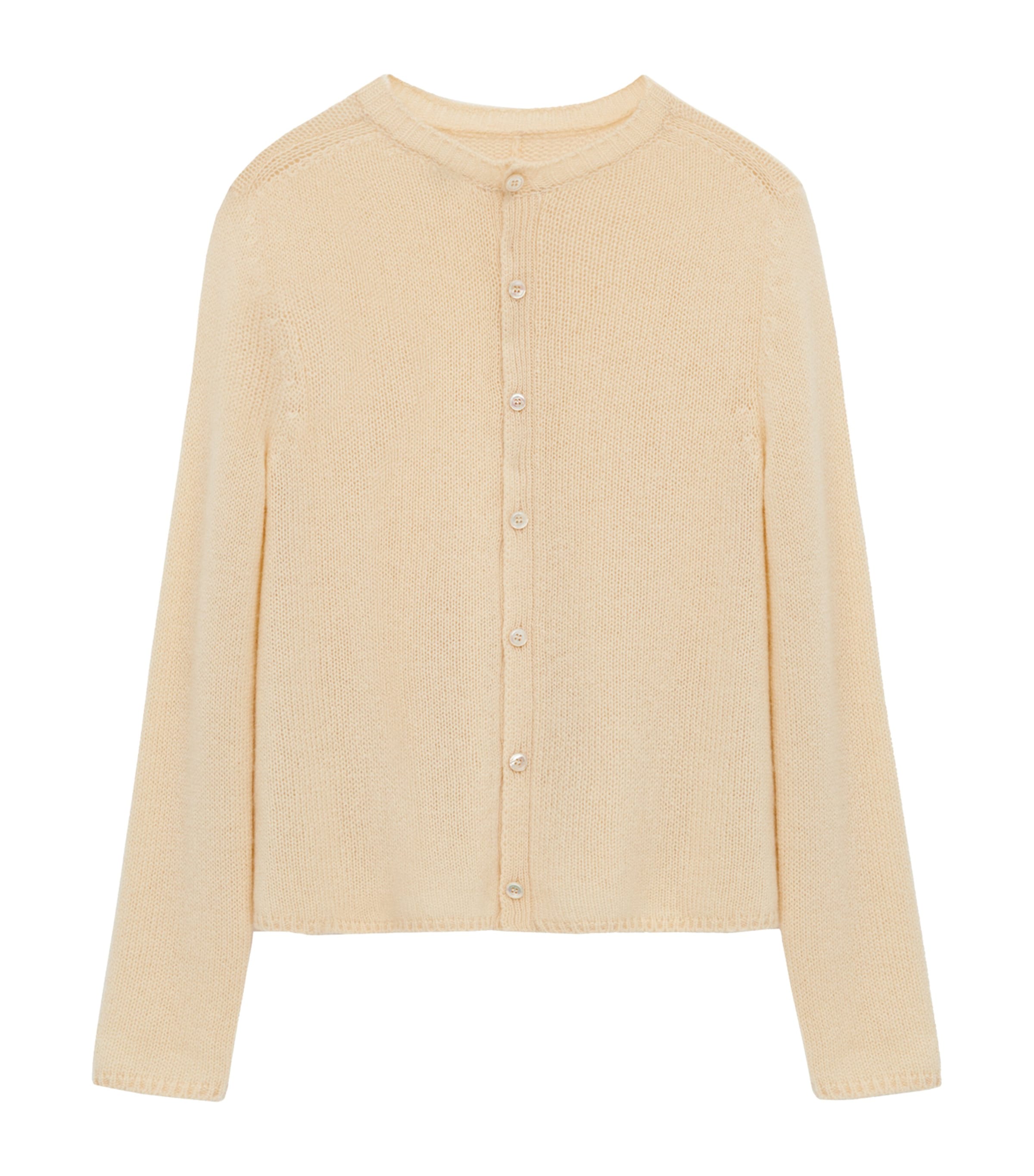 Cashmere Button-Up Sweater ECRU Image 6