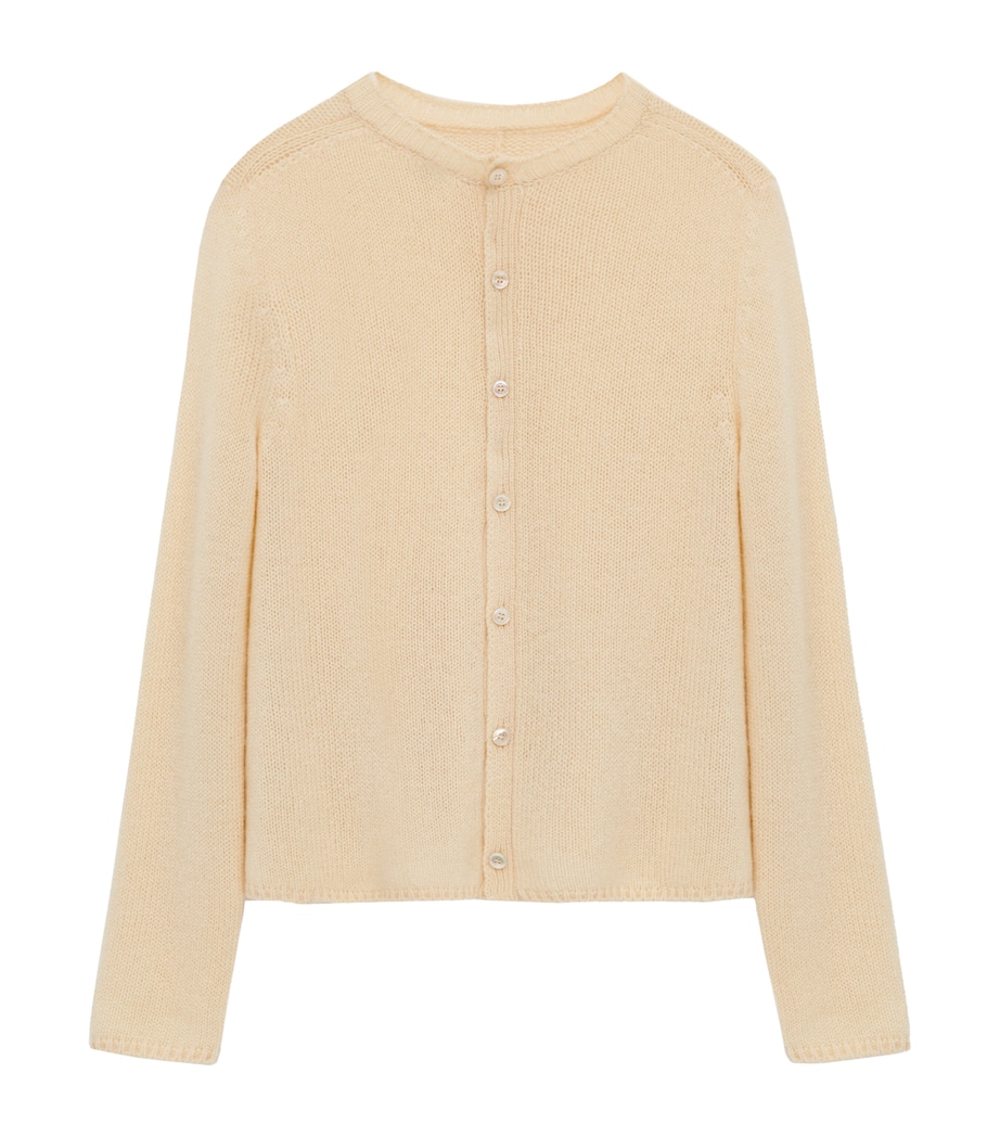 Cashmere Button-Up Sweater ECRU Image 6