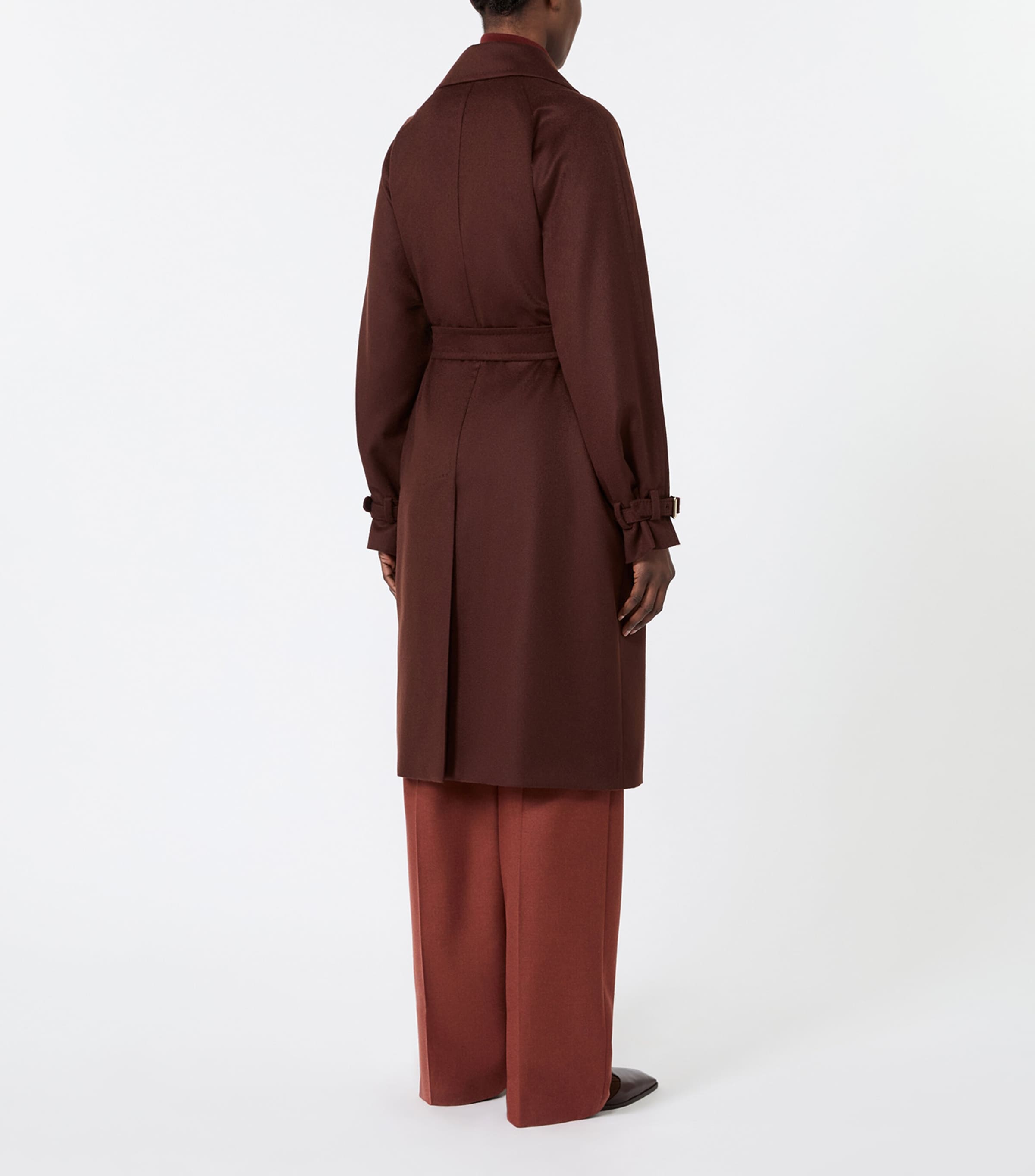 Max Mara Womens Cashmere Trench Coat Rust Image 3