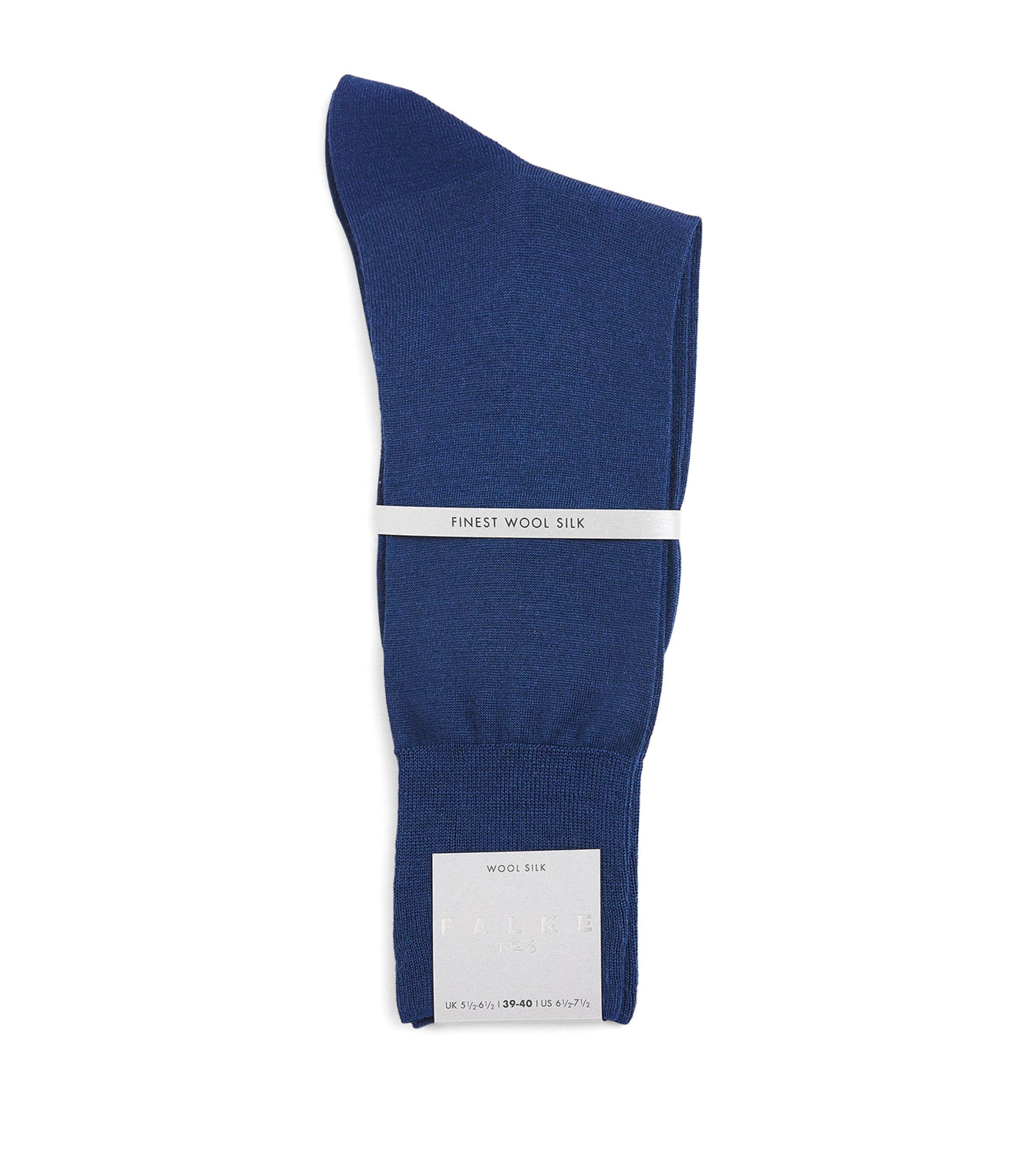 Falke Mens Wool-Silk-Blend No.6 Socks Royal Blue Image 1