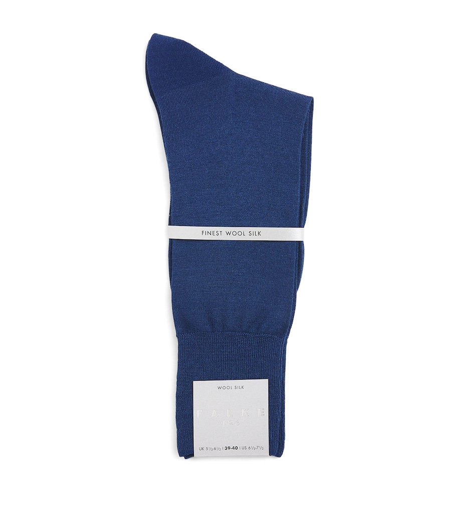 Falke Mens Wool-Silk-Blend No.6 Socks Royal Blue Image 1