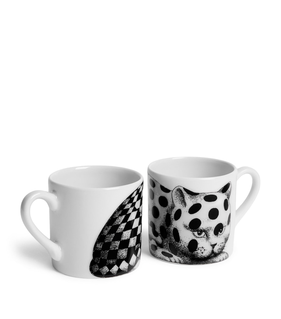 Set of 2 High Fidelity Coffee Cups and Saucers MULTI Image 3
