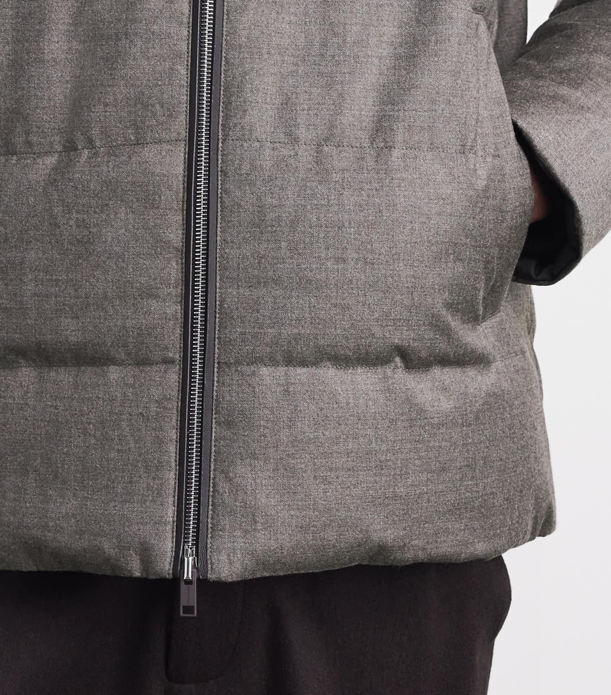 Yves Salomon Mens Down Wool-Silk Hooded Parka Roche Image 3