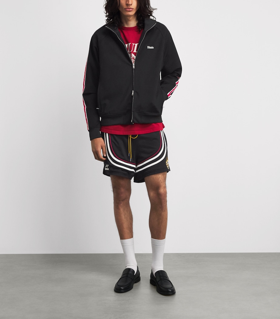 Rhude Mens Hamptons Track Jacket Blk/wht/red Image 2