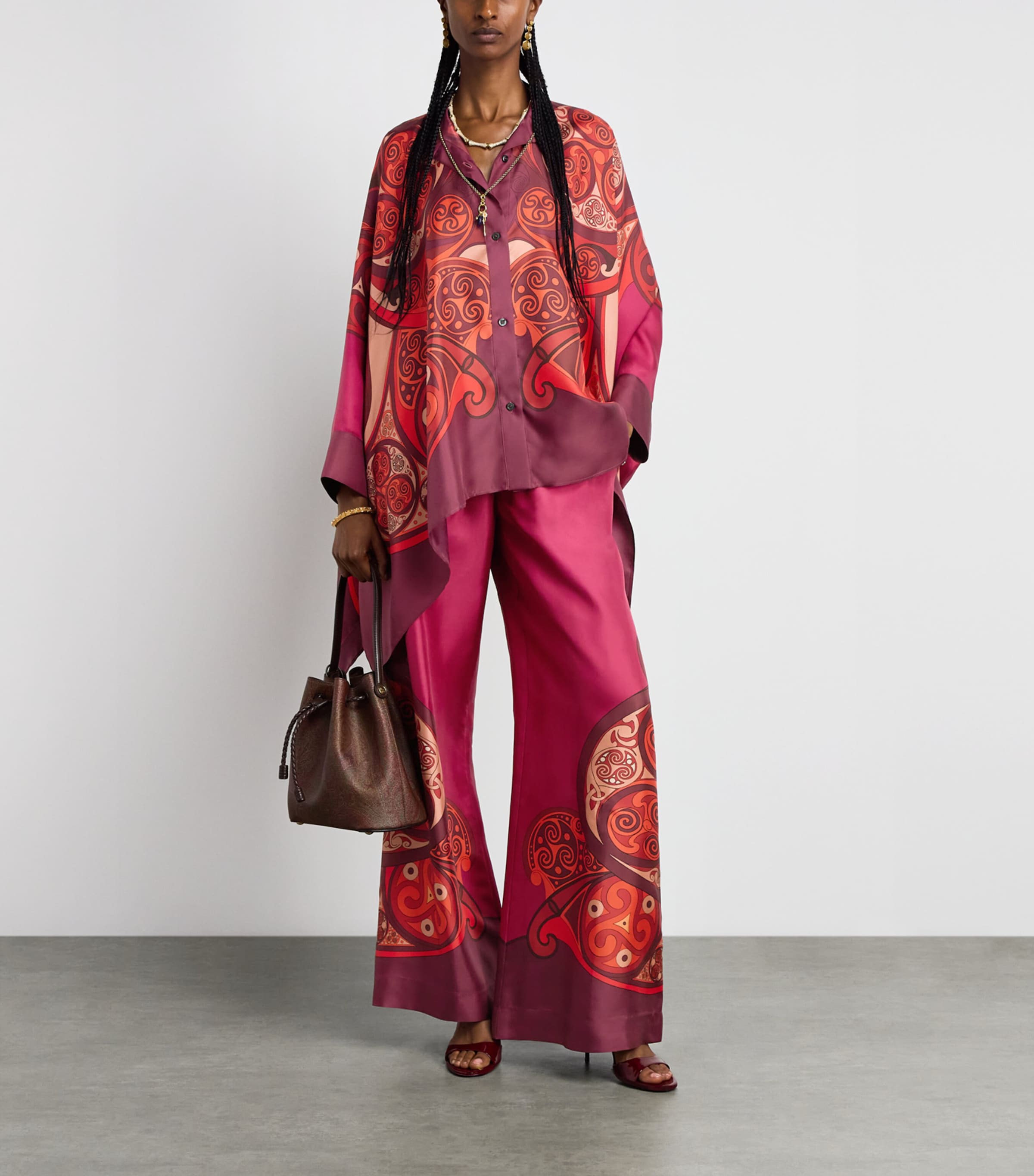 La Doublej Womens Silk Palazzo Placée Wide-Leg Trousers Alchemy Placee Image 2