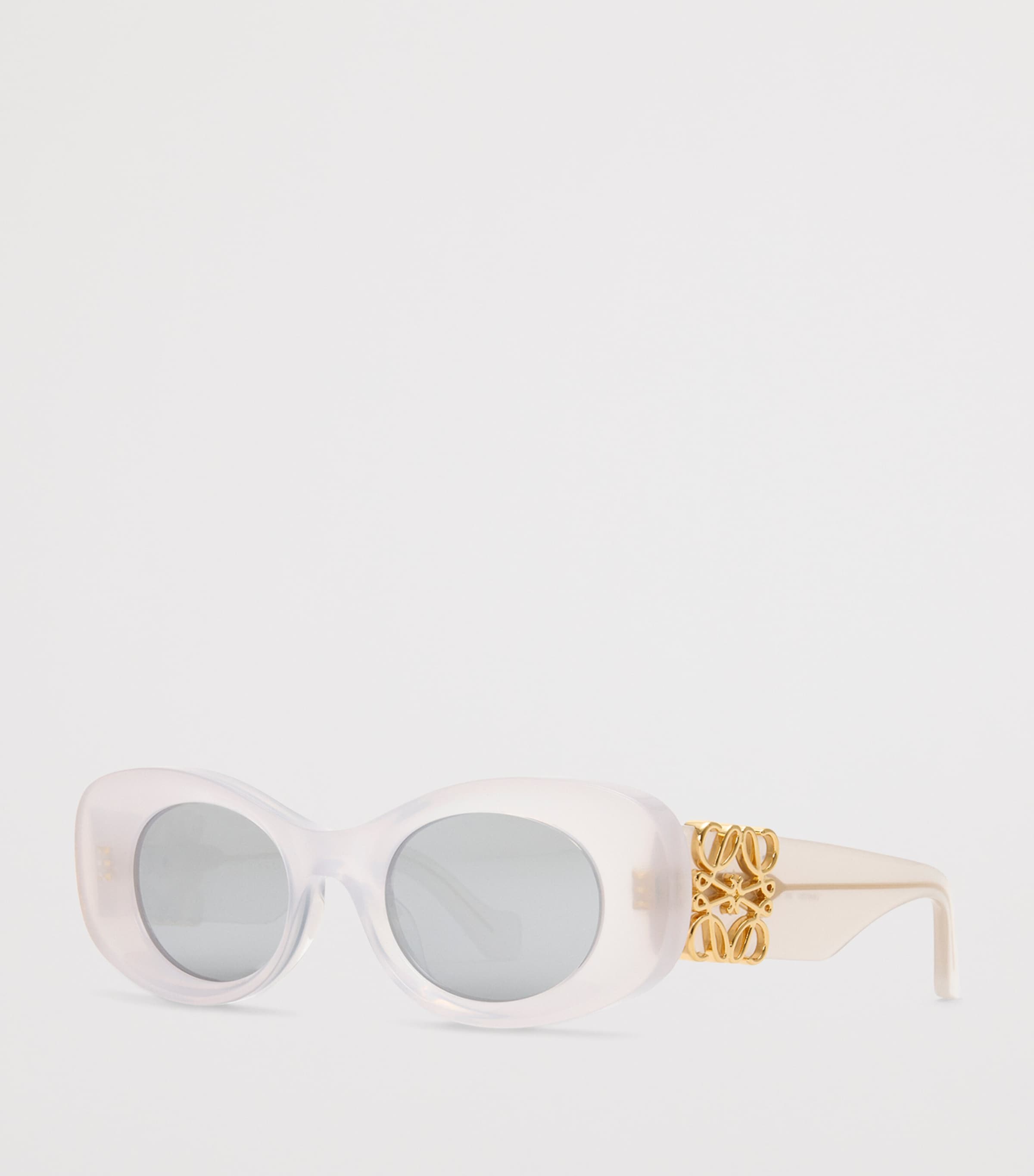 Bevelled Oval Sunglasses WHITE Image 2