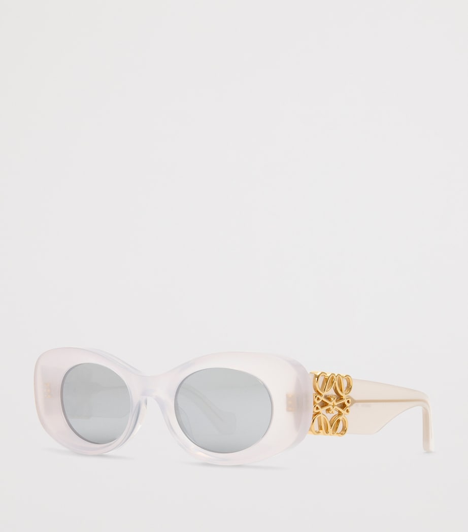 Bevelled Oval Sunglasses WHITE Image 2