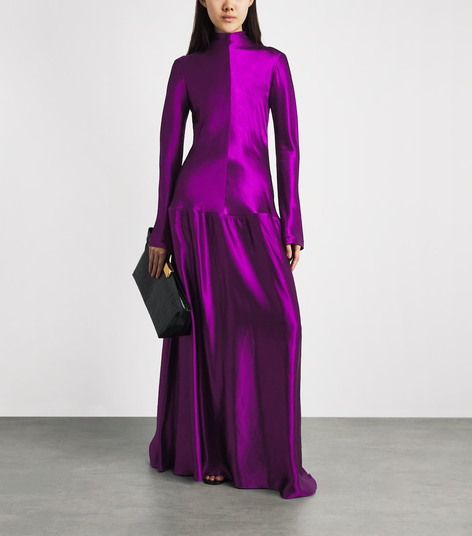 FFORME Womens Satin Mila Maxi Dress Violet Image 2
