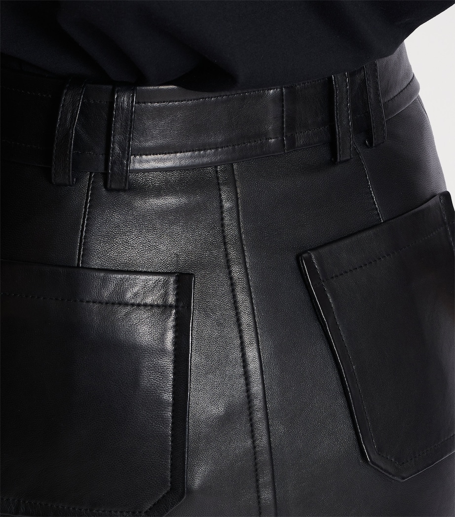 Lambskin Belted Mini Skirt 0PA NOIR Image 8