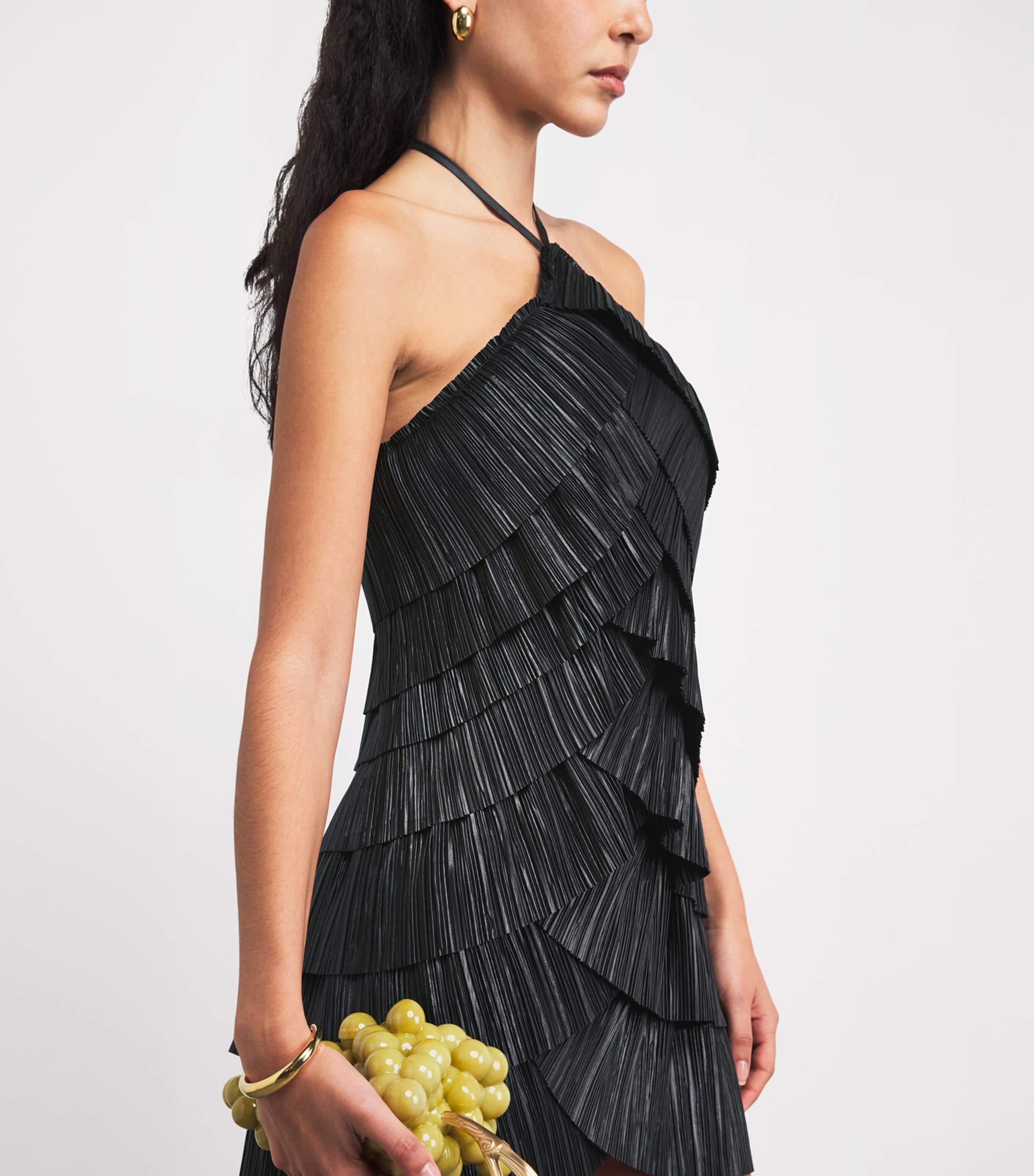 Cult Gaia Womens Pleated Varsha Mini Dress Black Image 3