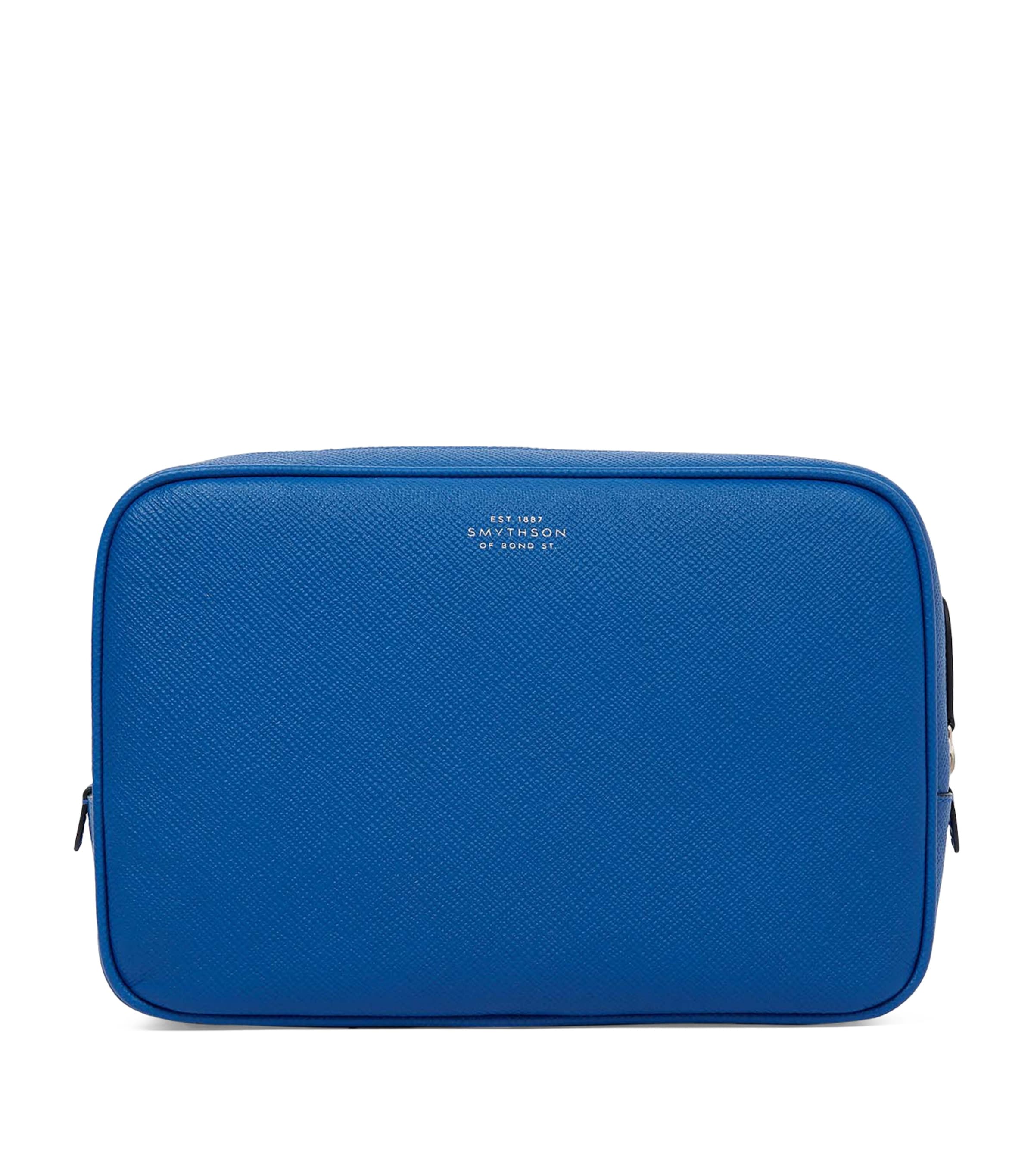 Smythson Panama Leather Tech Organiser Pouch In Blue