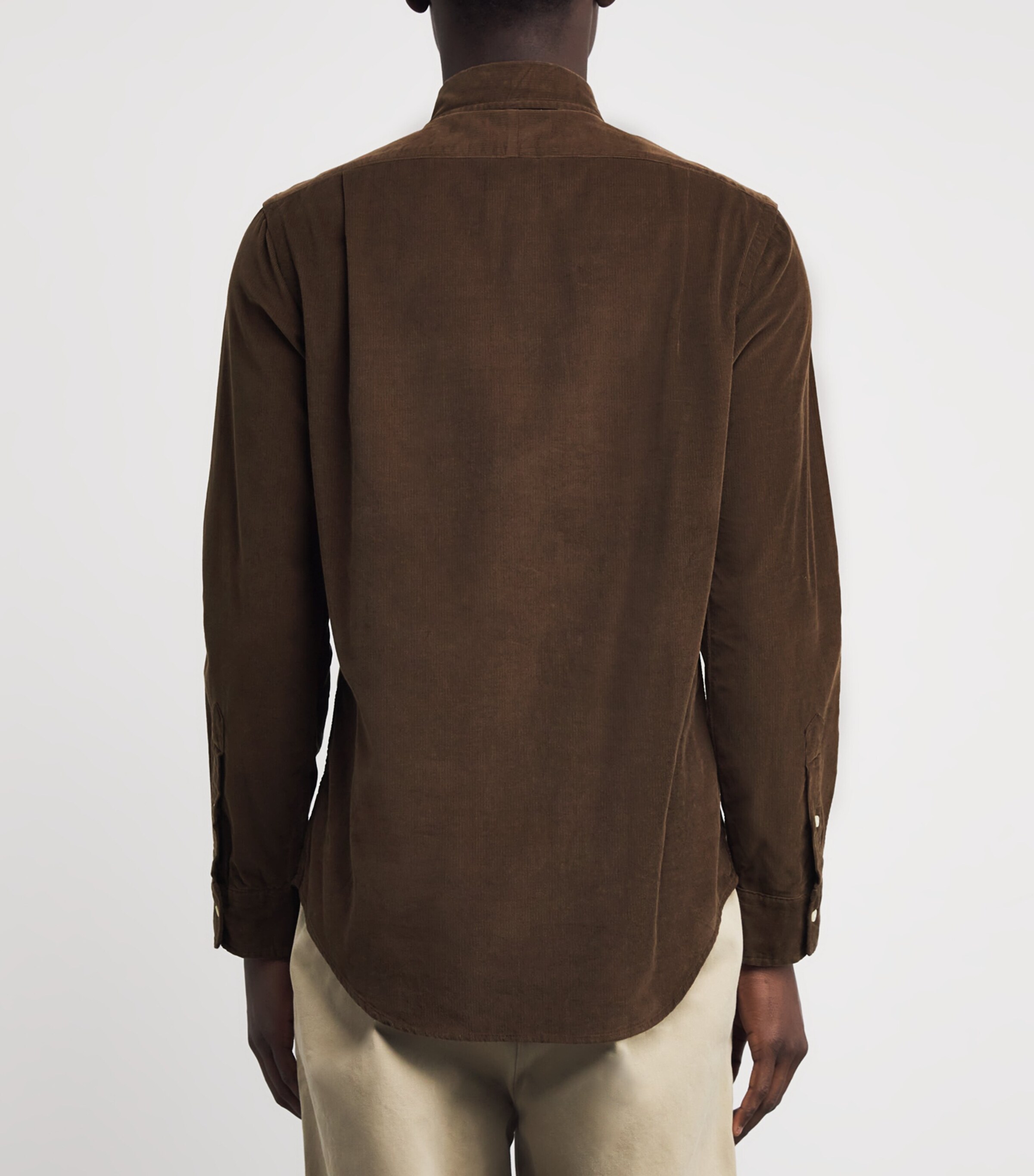 Cotton Corduroy Custom Fit Shirt BROWN Image 4