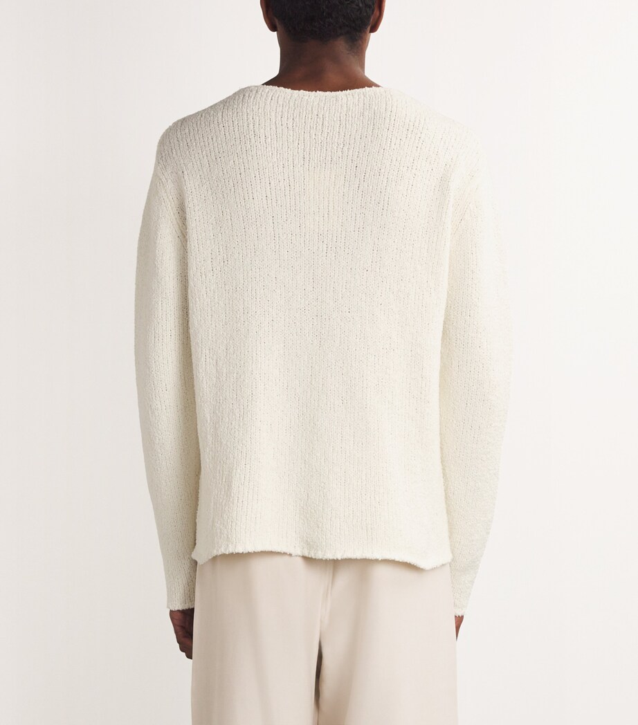 COMMAS Mens Cotton-Cashmere Relaxed Sweater Off White Image 4