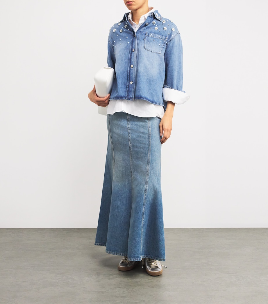 Beaded Denim Shirt BLUE Image 2