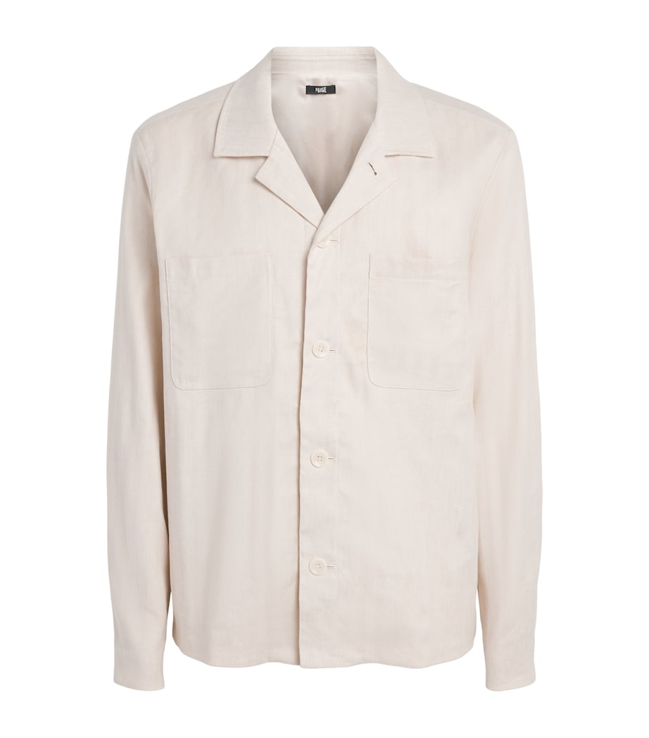 PAIGE Mens Herringbone Latigo Shirt Fossil Hrrngbn Image 1